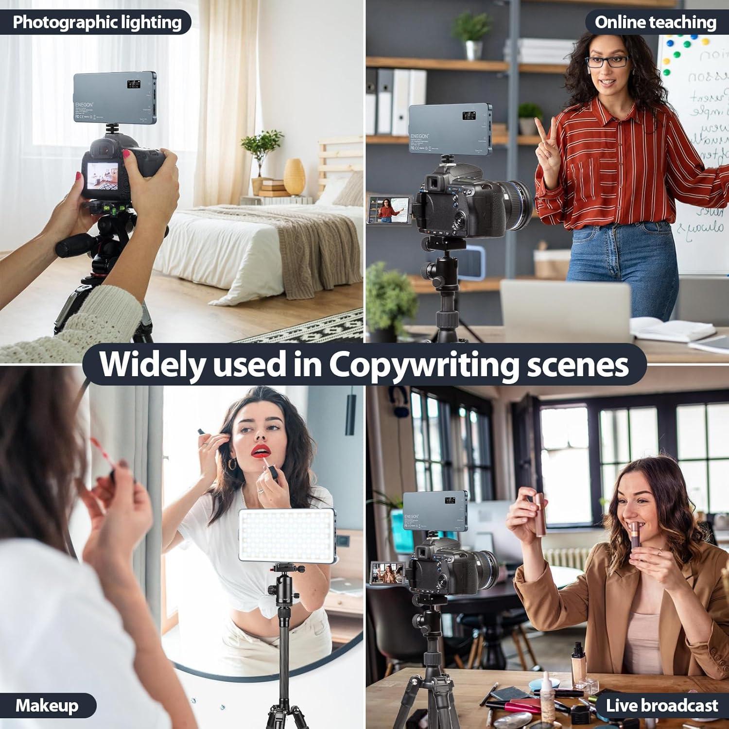 Luz de Video LED Recargable PEZAX 4000mAh Bicolor para DSLR