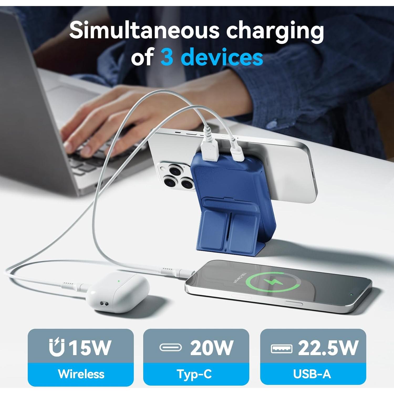 Banco de Poder Magnético 10000mAh Anshi Shengying Carga Rápida