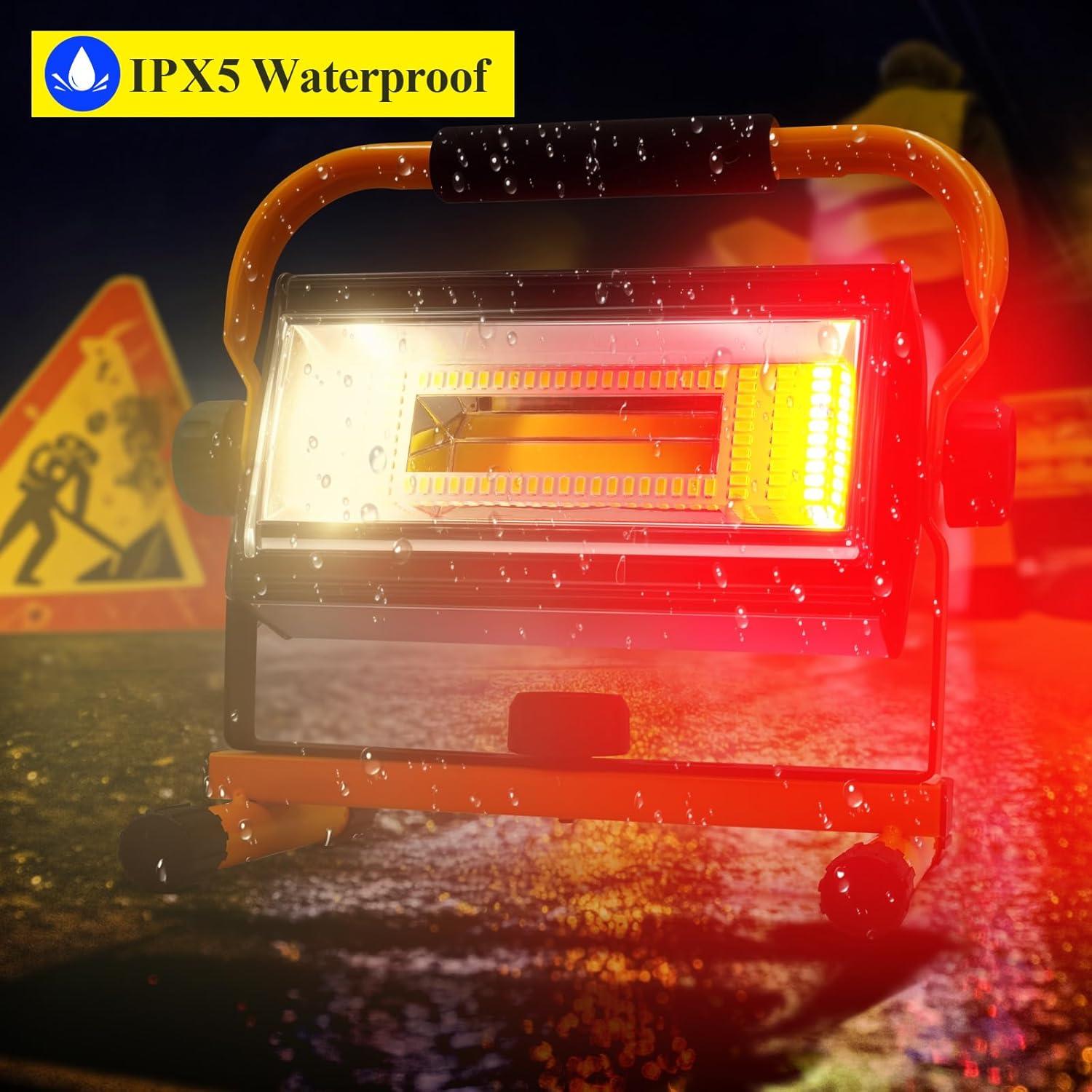 Luz de Trabajo LED Recargable 100W 7000LM IPX5 Portátil