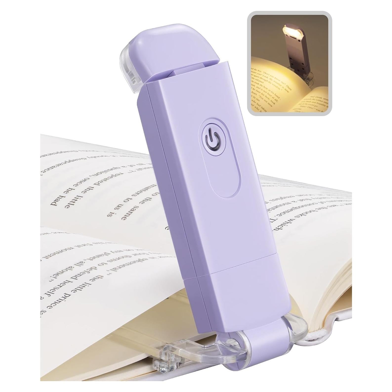 Luz de Libro LED DEWENWILS Recargable USB Púrpura 16 Lúmenes