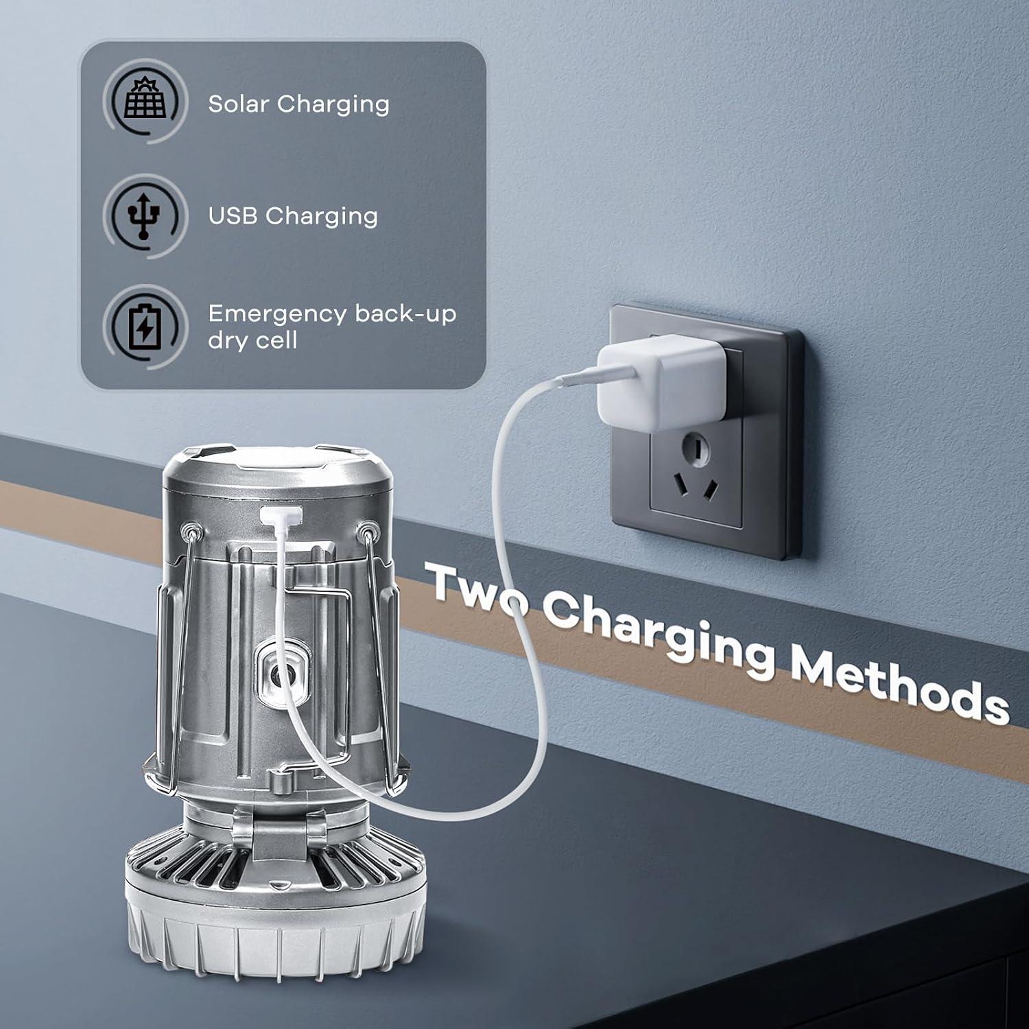 Linterna de Camping Solar con Ventilador SZJIELFR 9,91x17,53cm