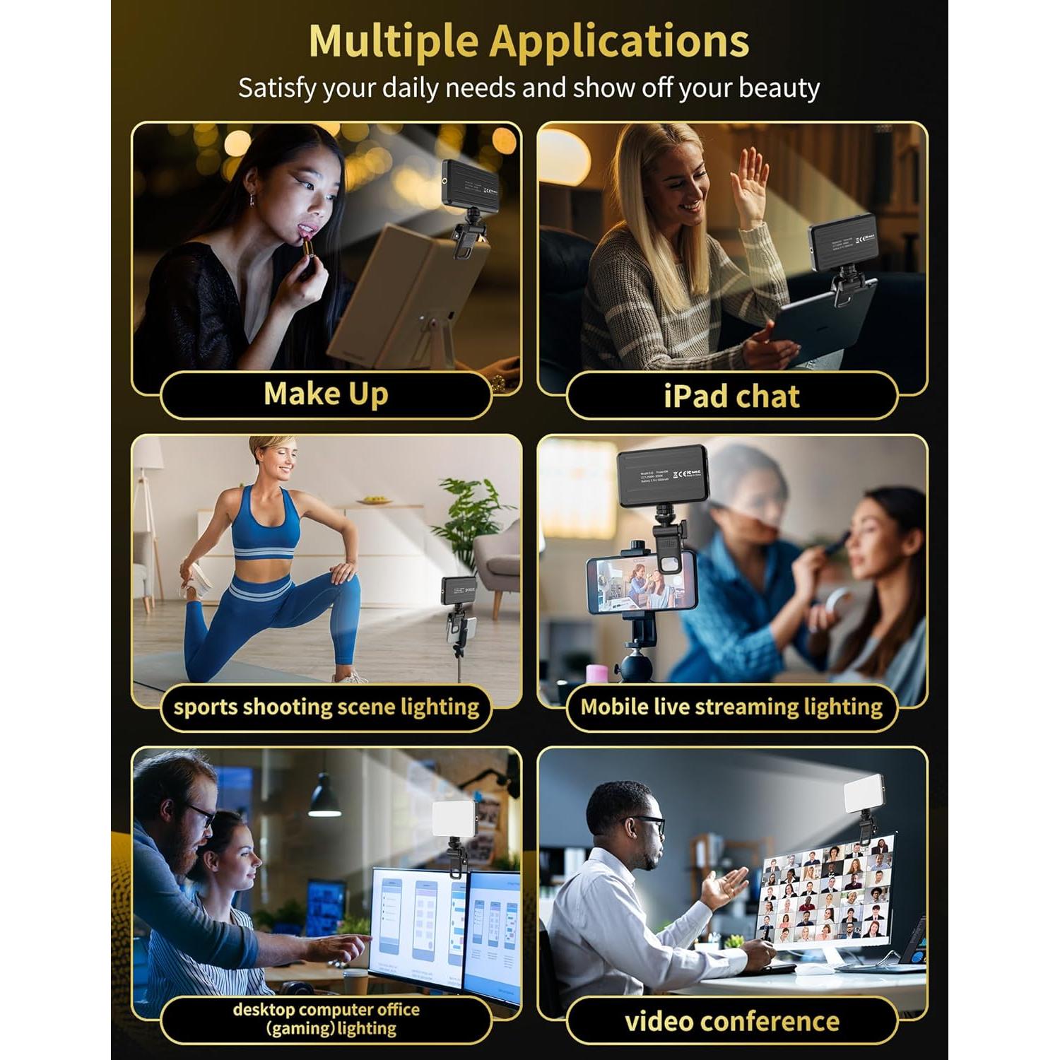 Luz de Selfie Portátil Povodo D10 con 120 LED y Batería 3000mAh