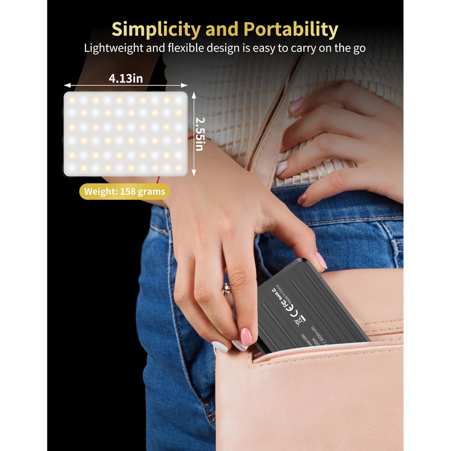 Luz de Selfie Portátil Povodo D10 con 120 LED y Batería 3000mAh