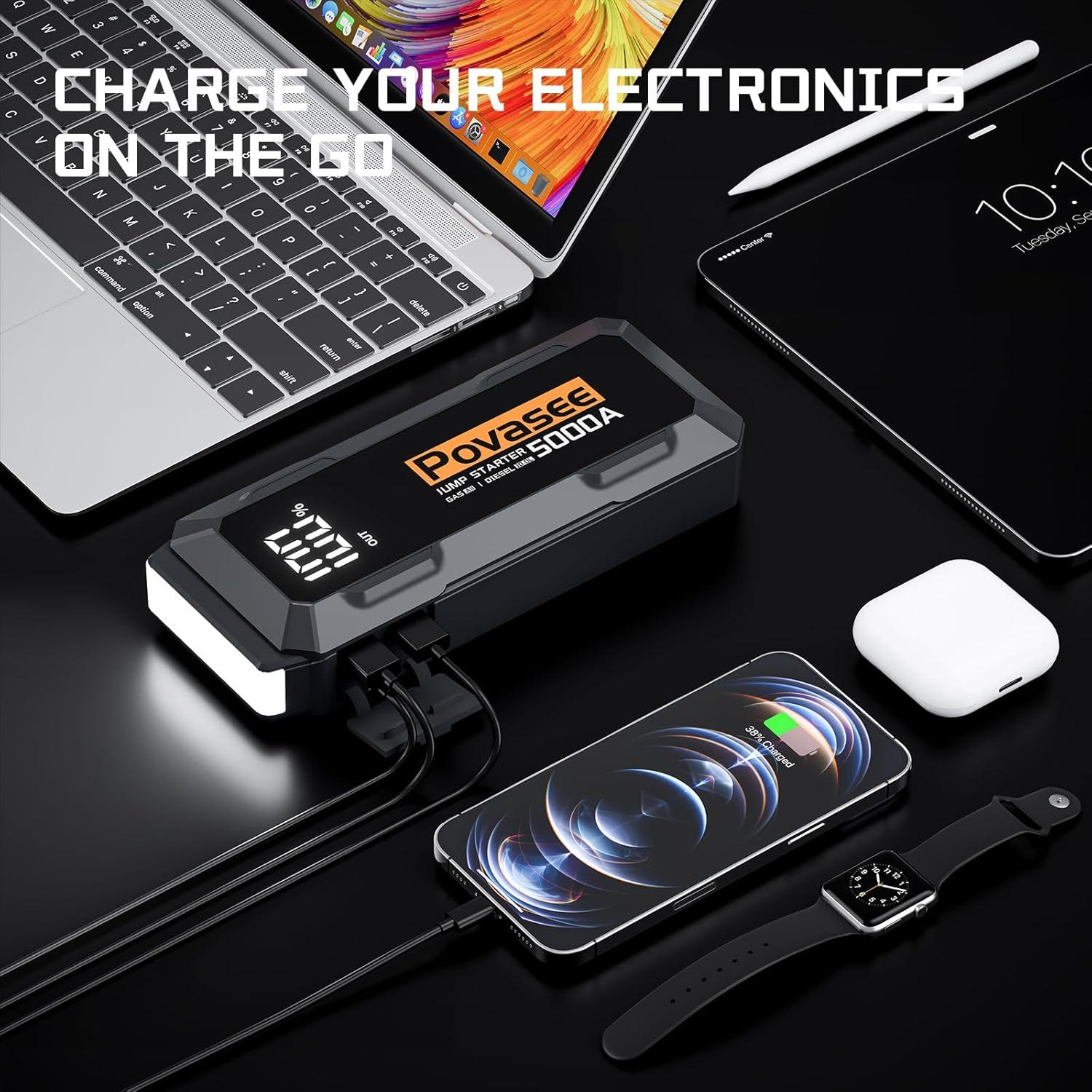 Arrancador de Batería Portátil Povasee A40 5000A 12V