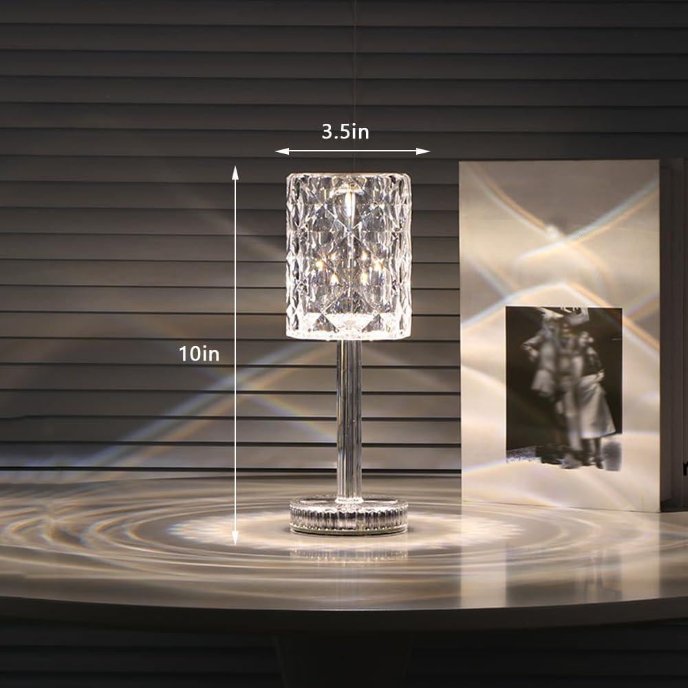Lámpara de Mesa LED Portátil Cristal 16 Colores Control Táctil