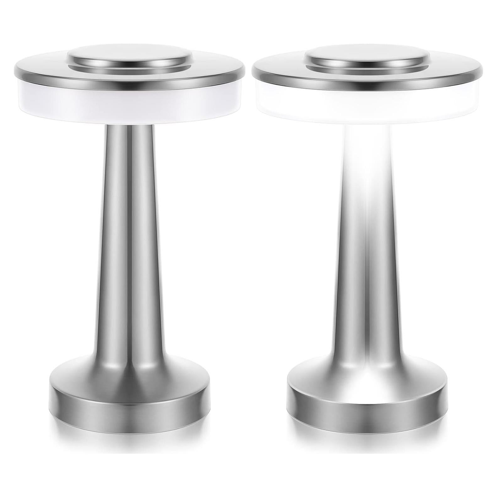 Juego de 2 Lámparas de Mesa LED Riakrum Plata Táctil 3 Colores