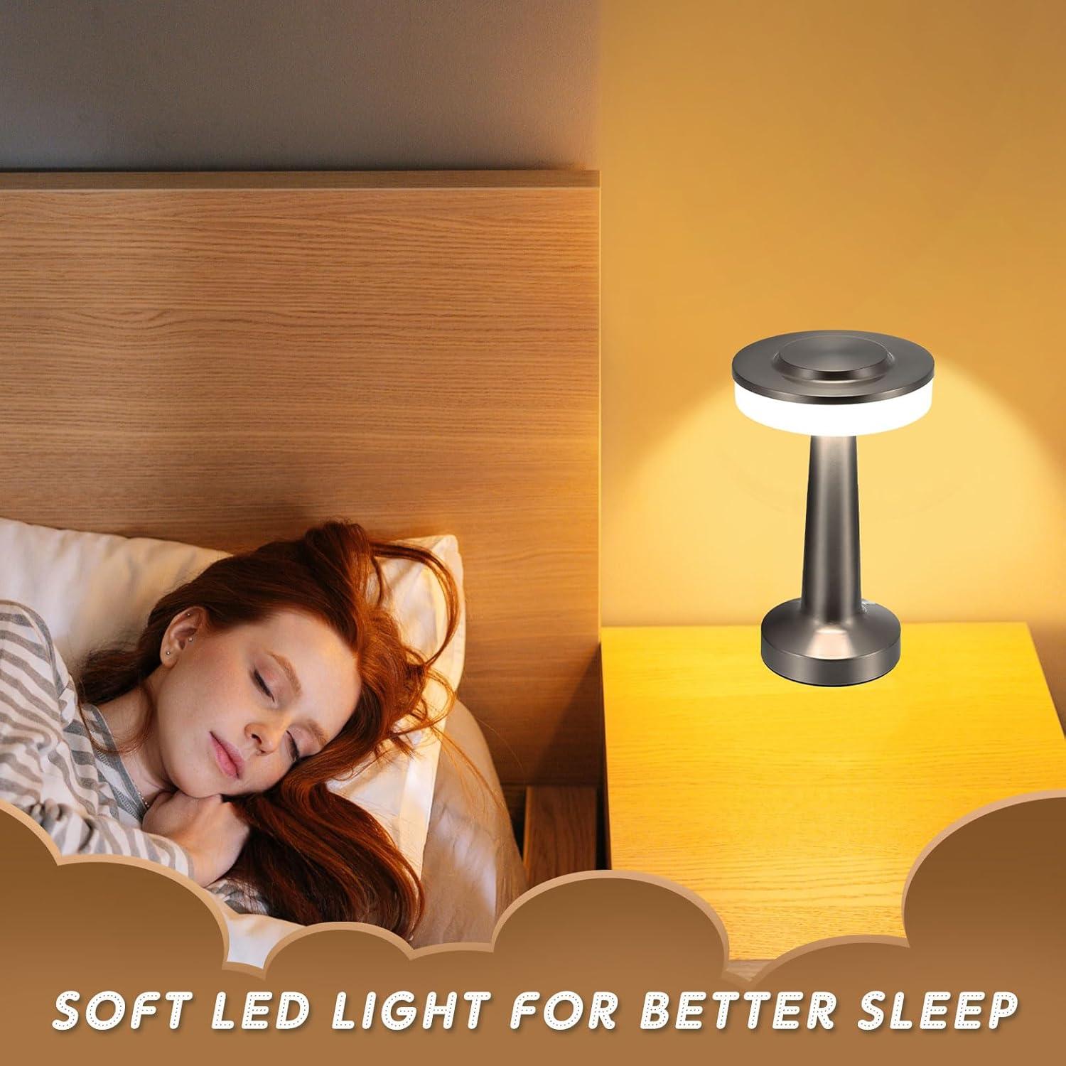 Juego de 2 Lámparas de Mesa LED Riakrum Plata Táctil 3 Colores