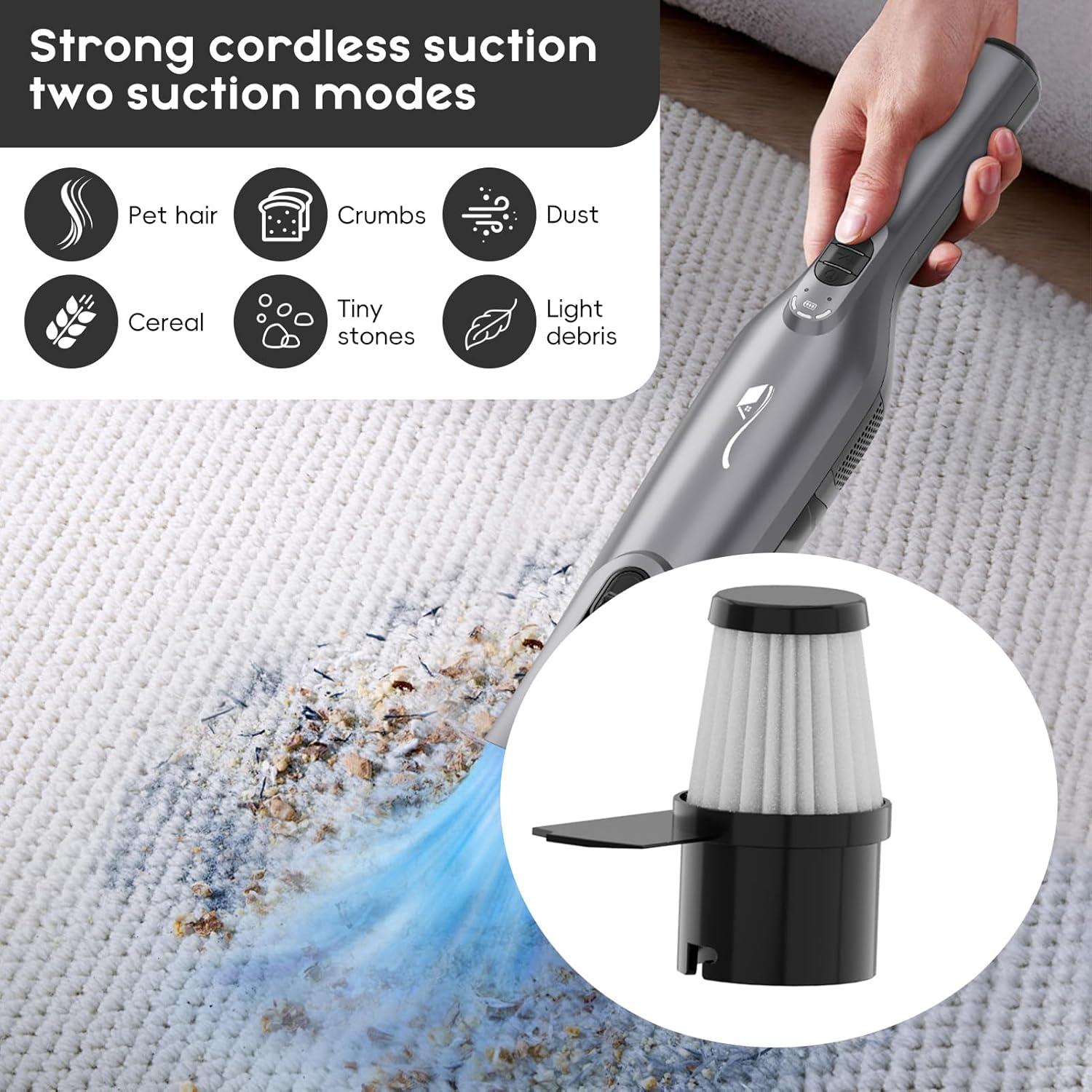 Aspiradora de Mano Inalámbrica AYONTIN HC-06 con Filtro HEPA