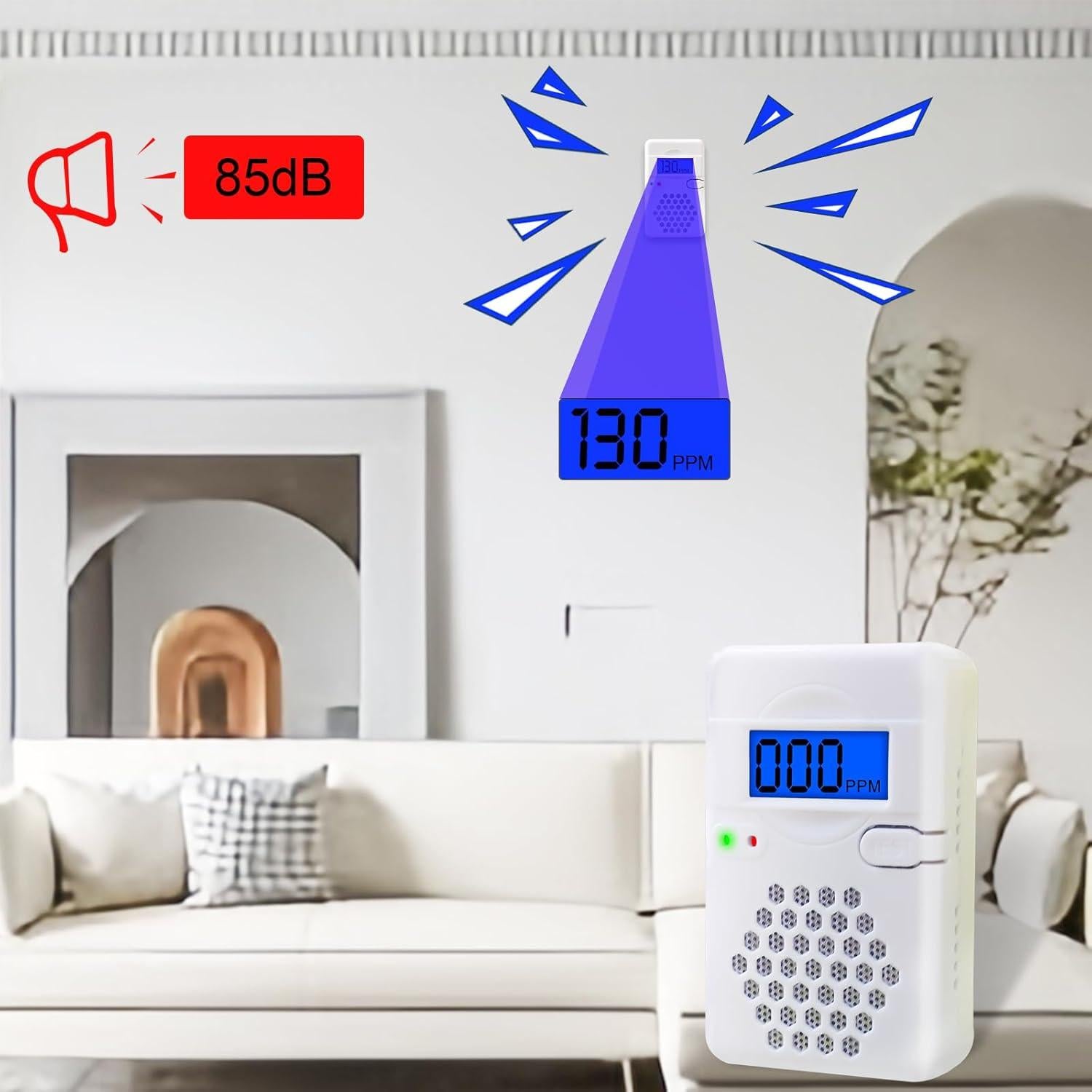 Paquete de 2 Detectores de Monóxido de Carbono USBNOVEL