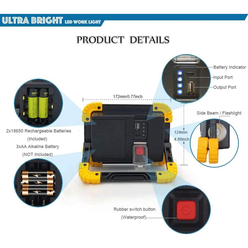 Luz de Trabajo LED FOSFIS 1500LM Recargable Impermeable 2Packs