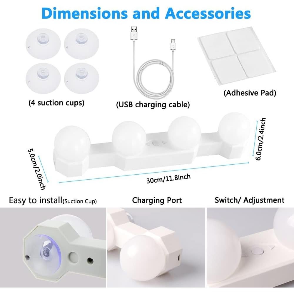 Luces de Maquillaje Inalámbricas Assemer LED 2 Pcs Regulables