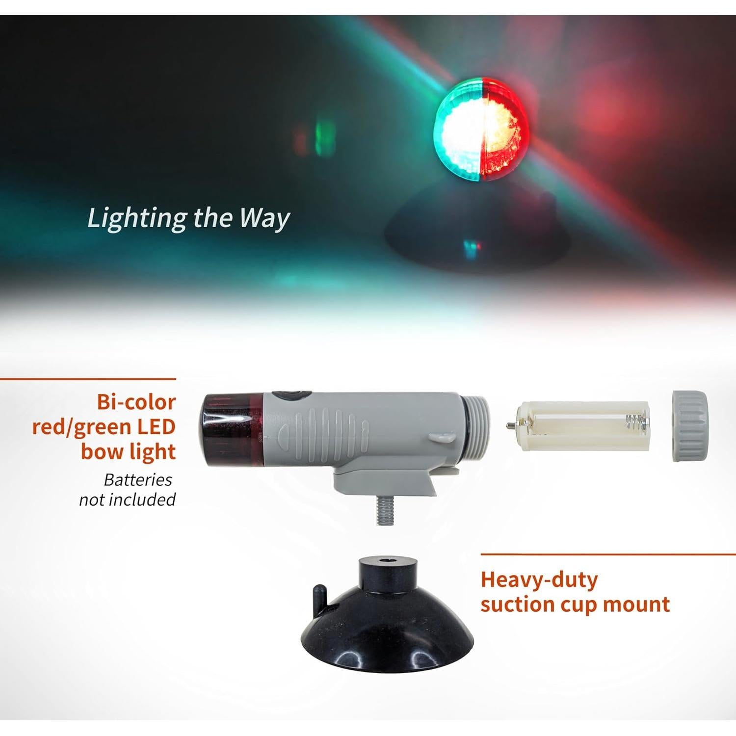 Luz de Proa LED Pactrade Marine Roja Verde Portátil 163g
