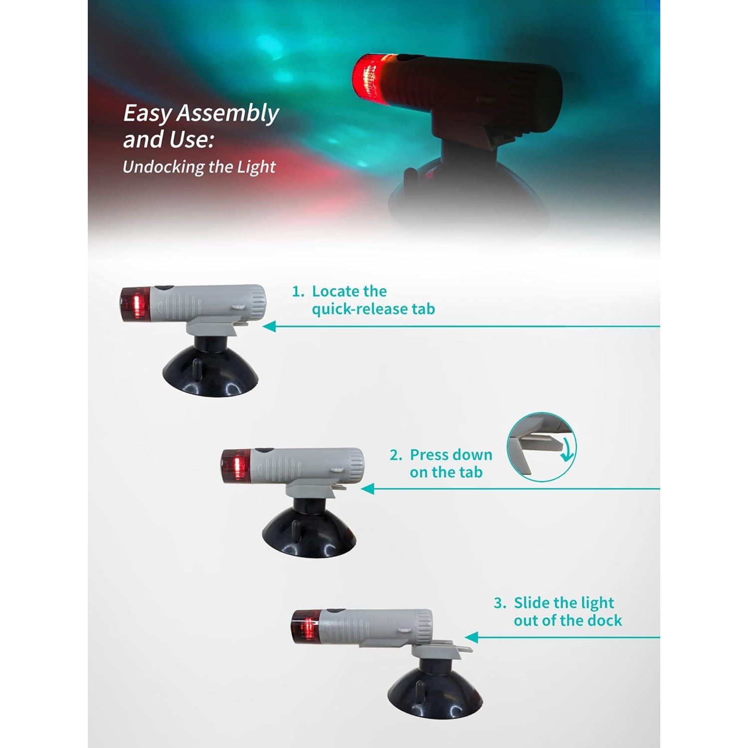 Luz de Proa LED Pactrade Marine Roja Verde Portátil 163g