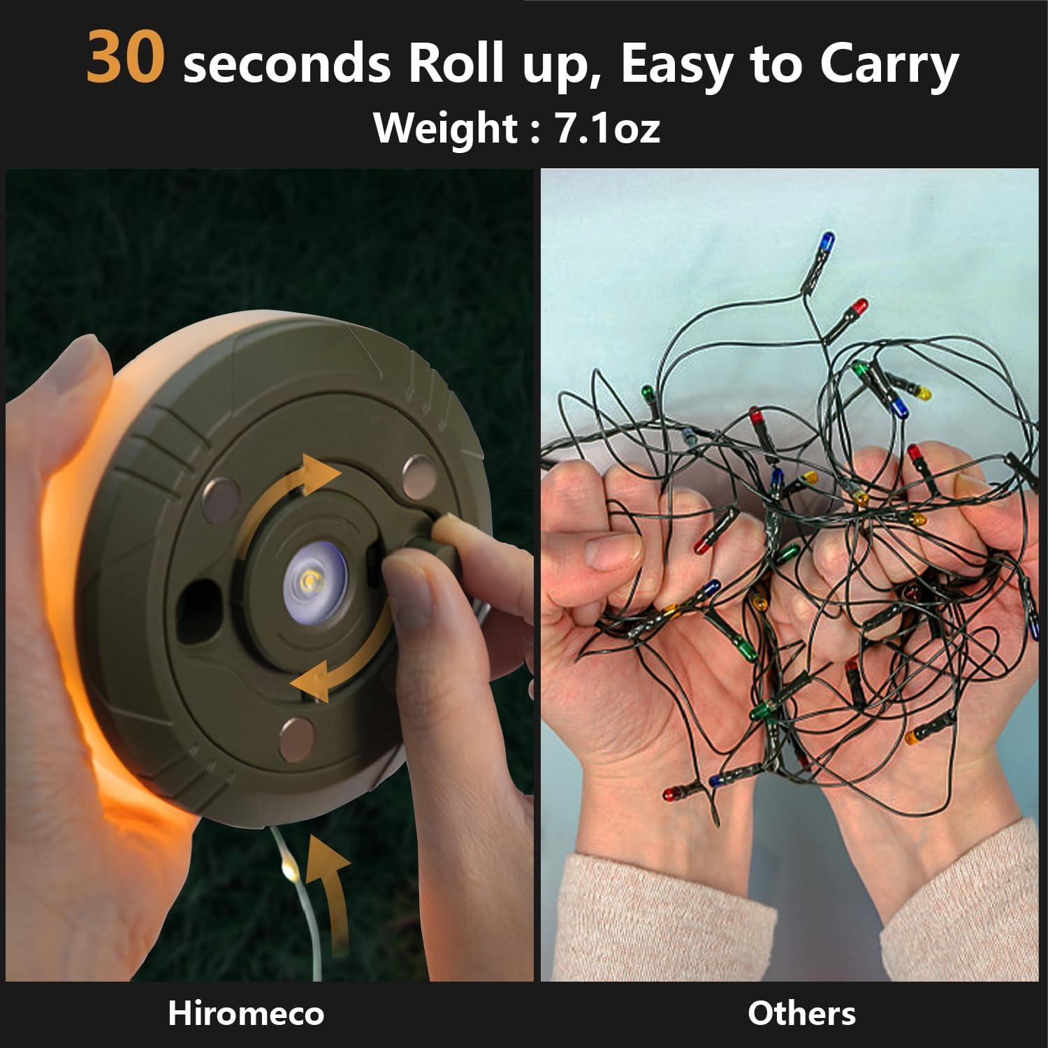 Luces de Camping Hiromeco 2 en 1, 10m, Impermeables, USB