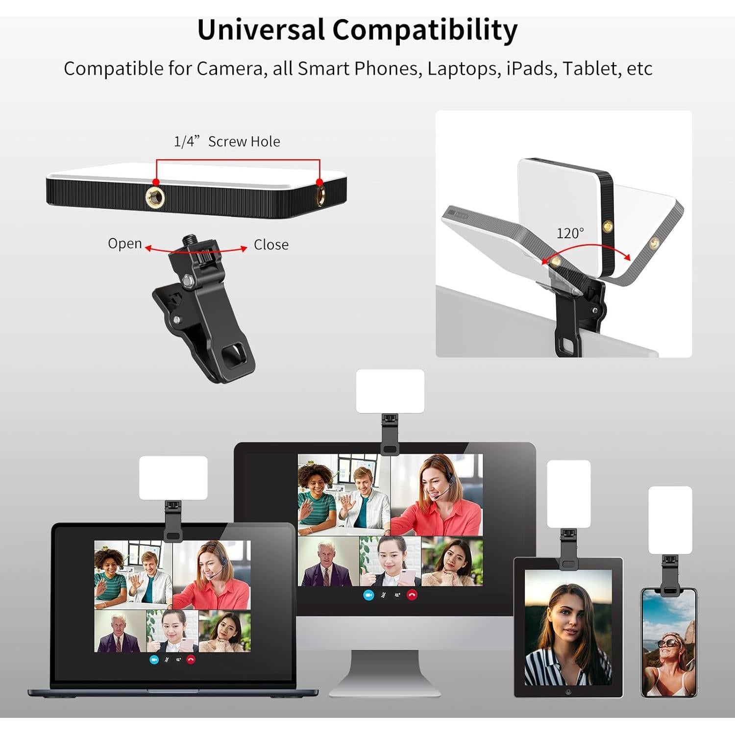 Luz de Selfie Recargable Newmowa Negra 2000mAh 3 Modos