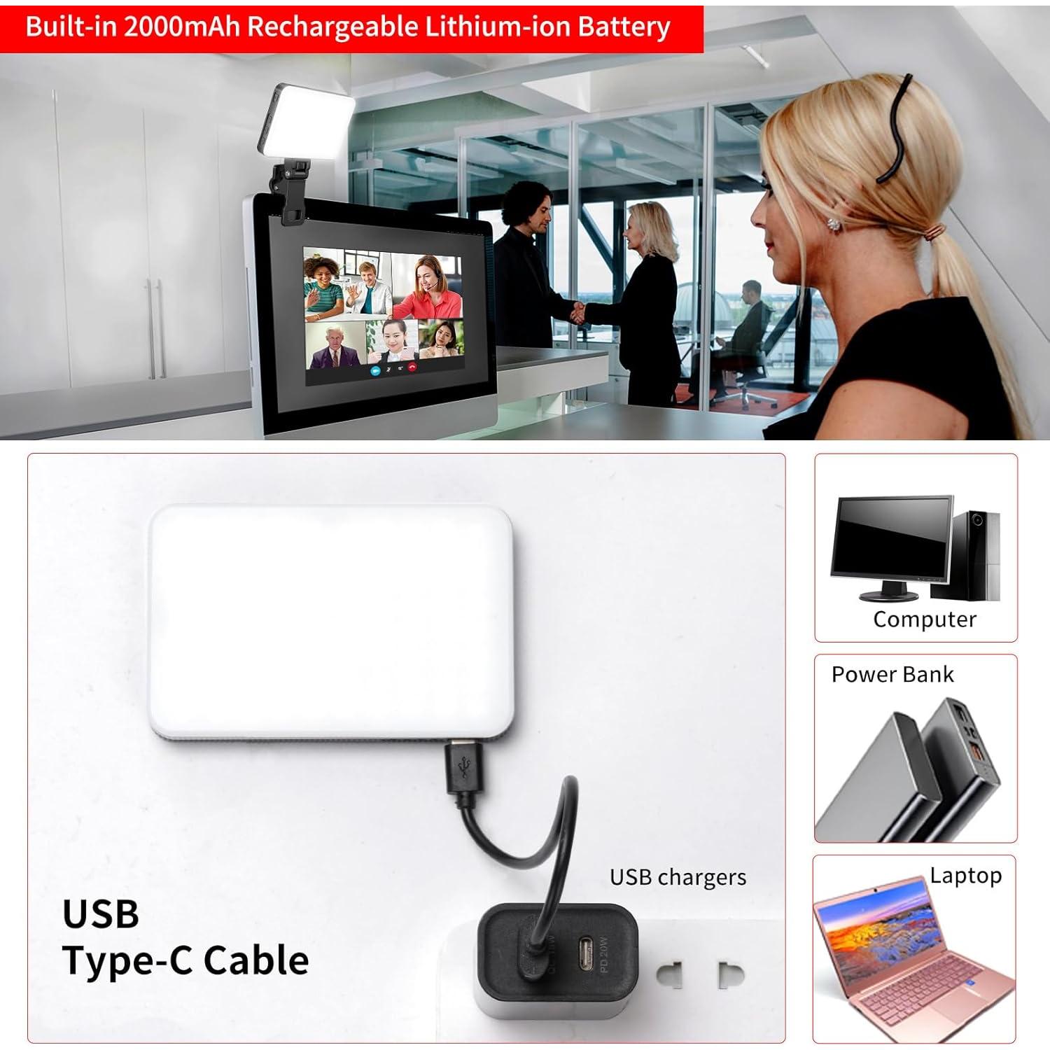 Luz de Selfie Recargable Newmowa Negra 2000mAh 3 Modos