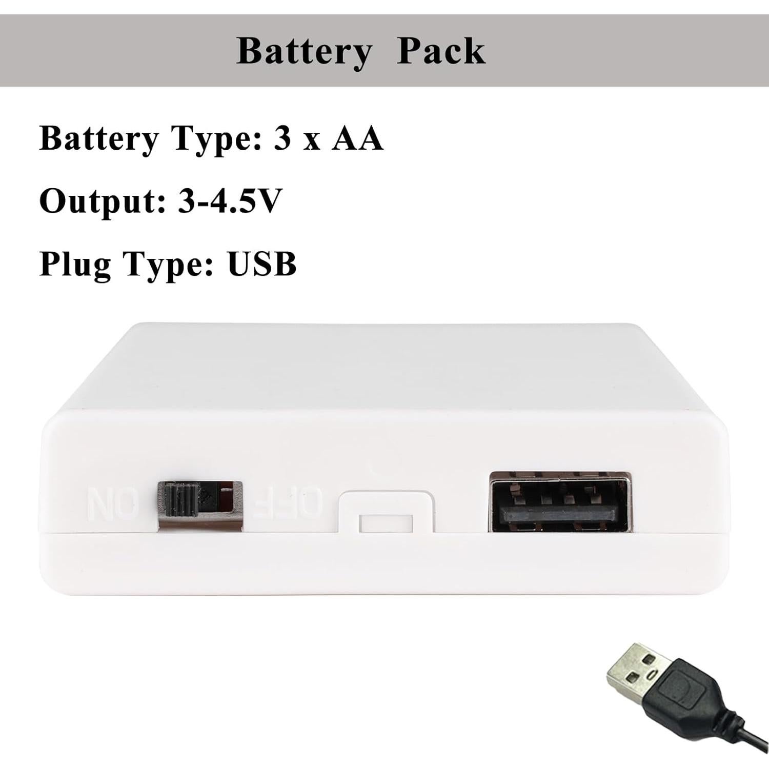 Paquete de Batería USB Portátil 4 Pcs para Luces LED 5V
