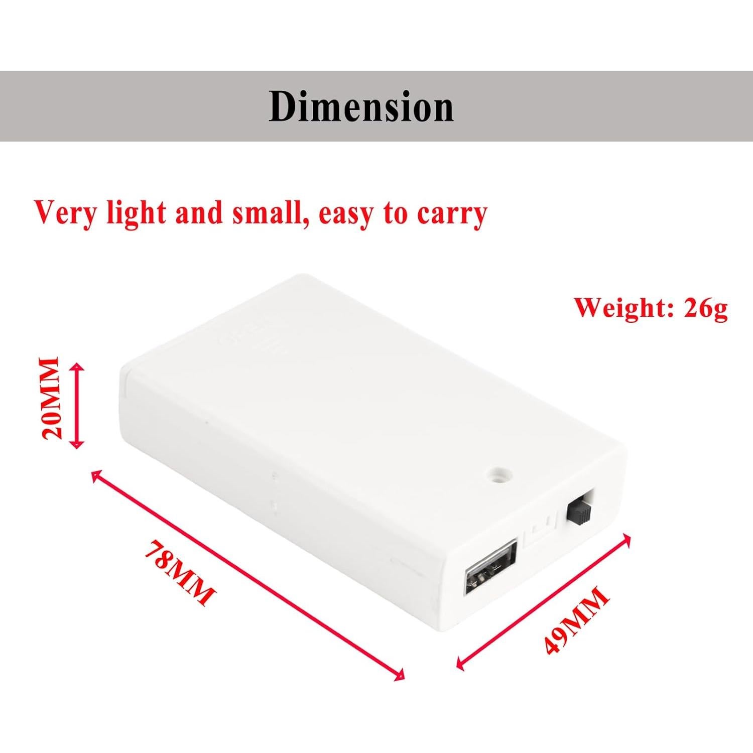 Paquete de Batería USB Portátil 4 Pcs para Luces LED 5V