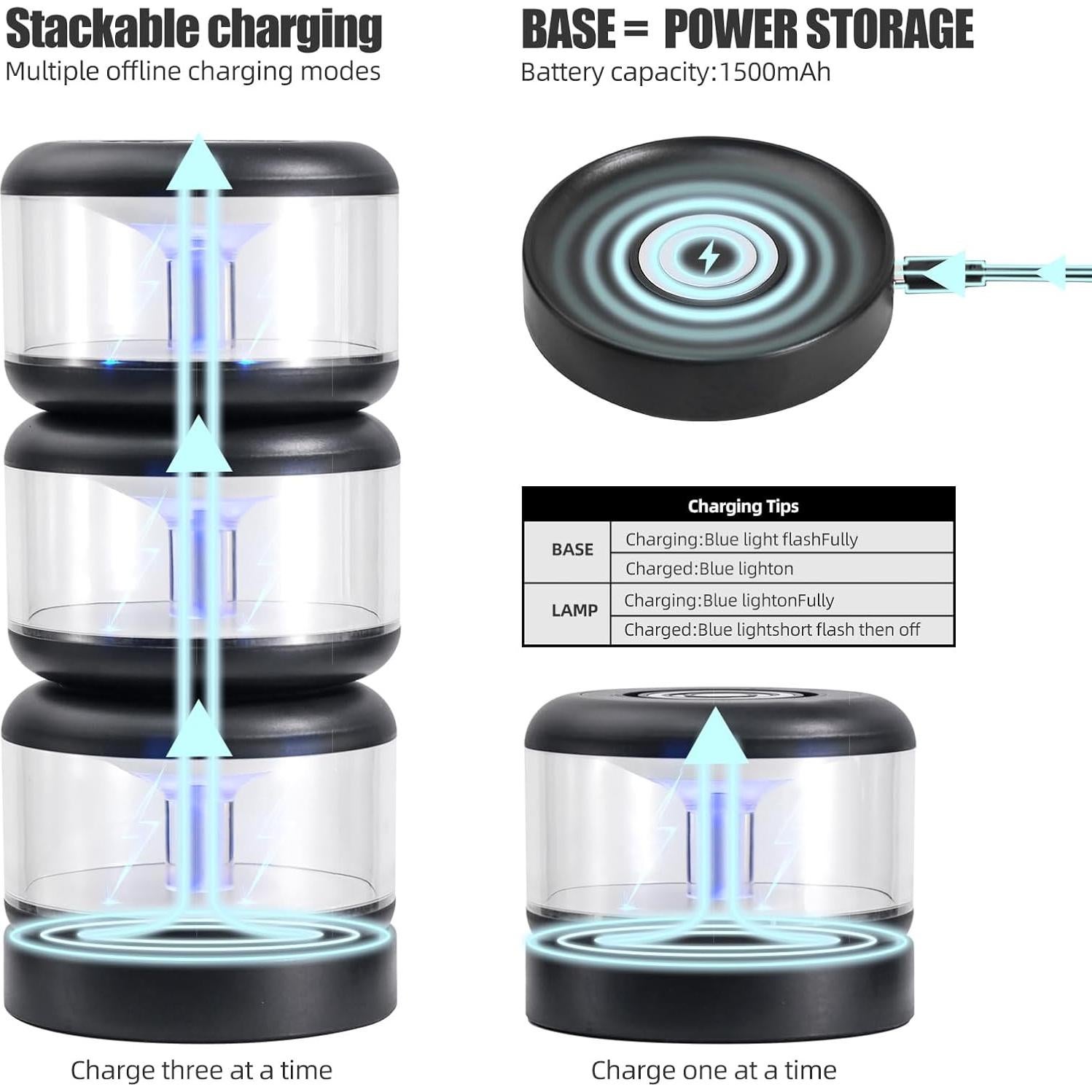 Luz Nocturna Portátil LED Oneleaf - 3 Luces Recargables