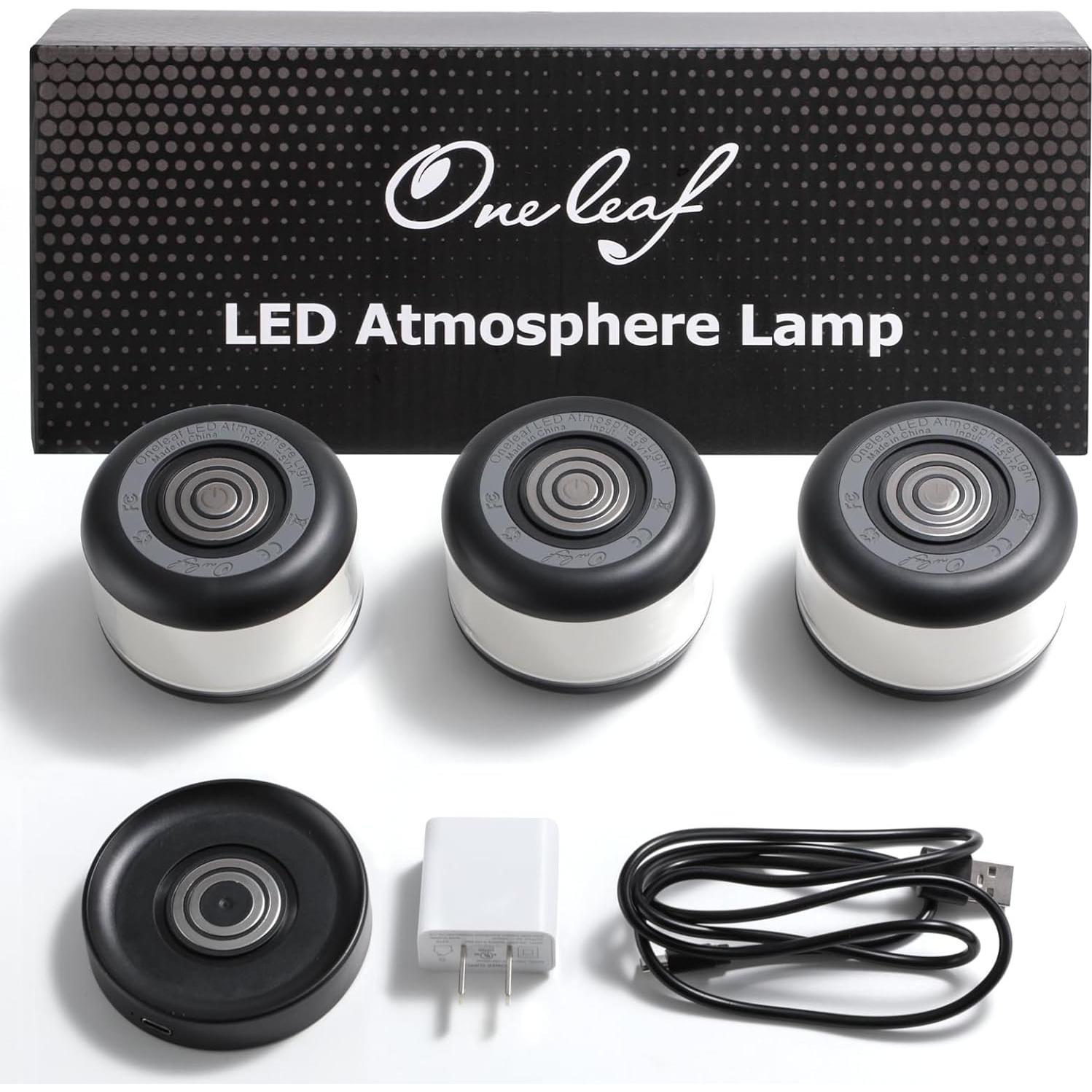 Luz Nocturna Portátil LED Oneleaf - 3 Luces Recargables