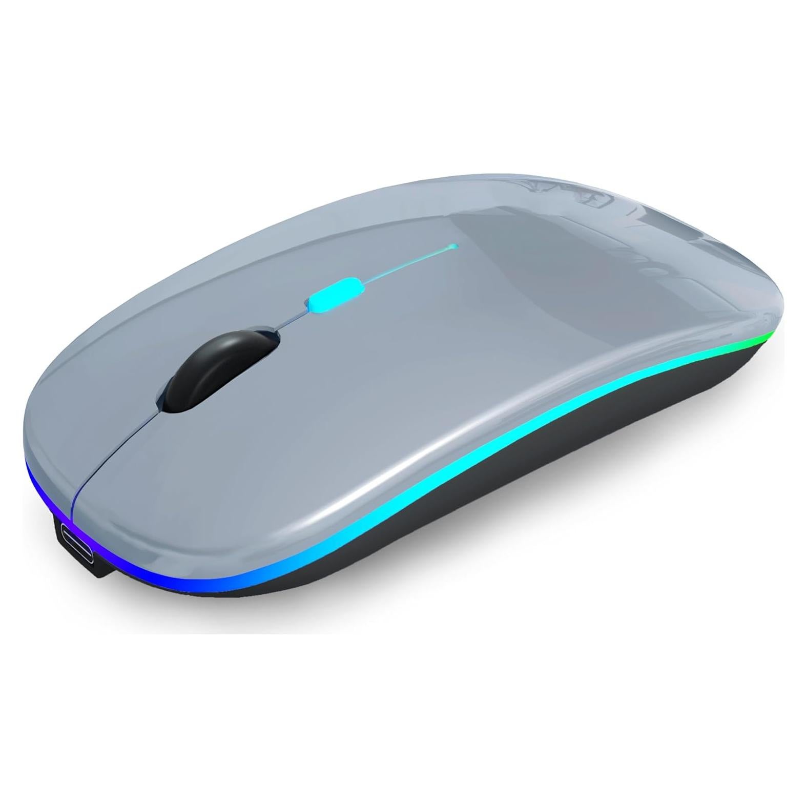 Ratón Bluetooth Inalámbrico Recargable AIKOKOK Gris