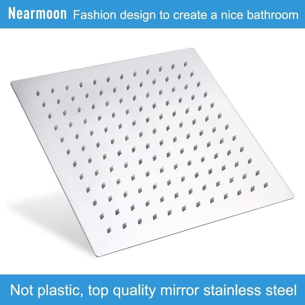 Cabezal de Ducha de Lluvia NearMoon 12" Acero Inoxidable Cromo