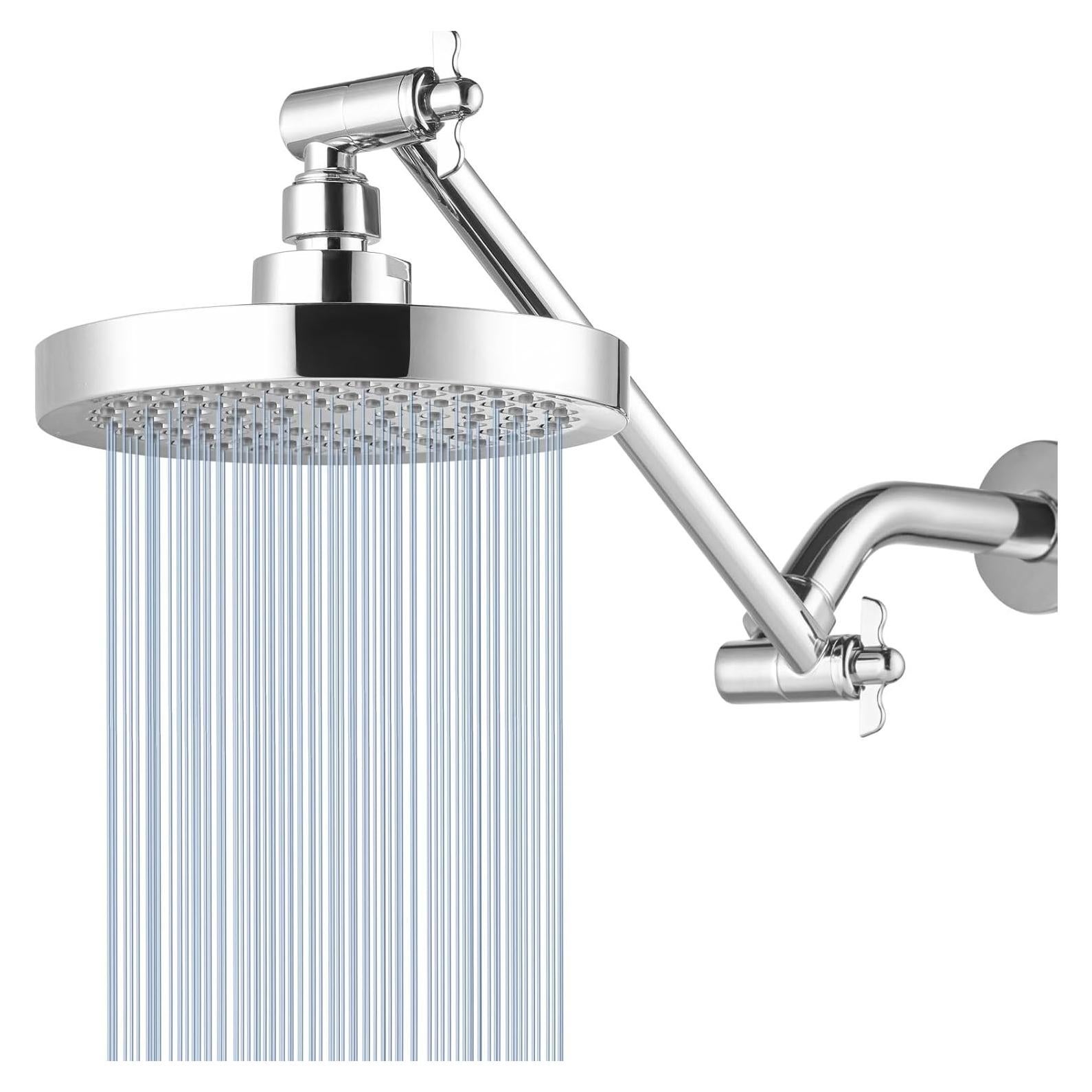 Cabezal de Ducha de Lluvia Nuodan 6" Cromo con Brazo 28cm