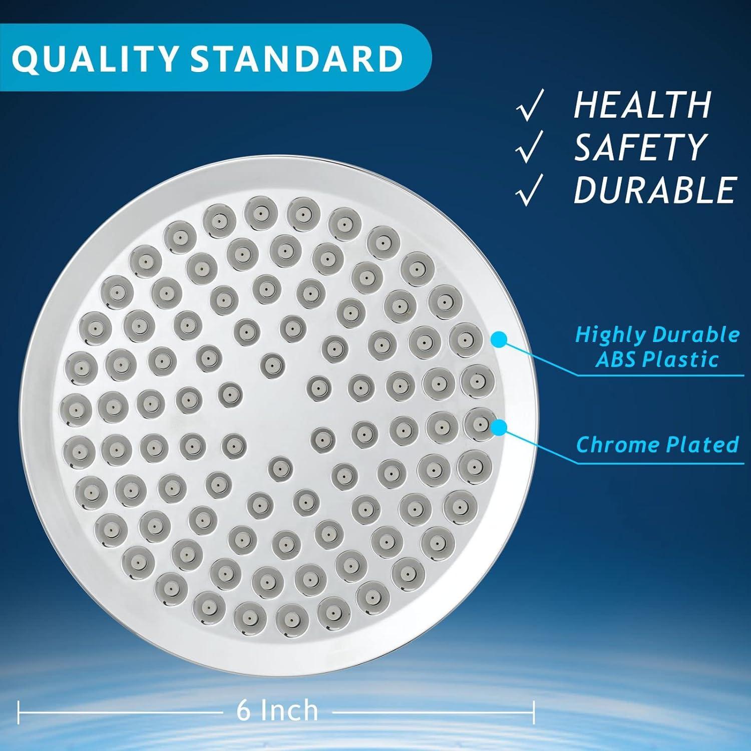 Cabezal de Ducha de Lluvia Nuodan 6" Cromo con Brazo 28cm