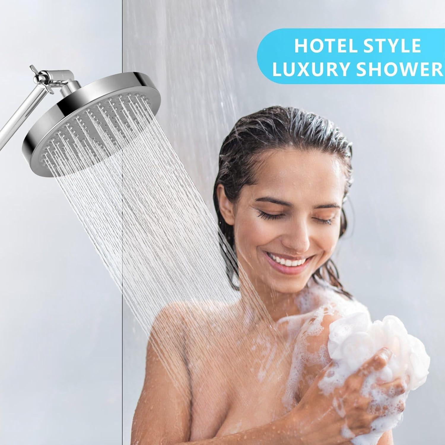 Cabezal de Ducha de Lluvia Nuodan 6" Cromo con Brazo 28cm