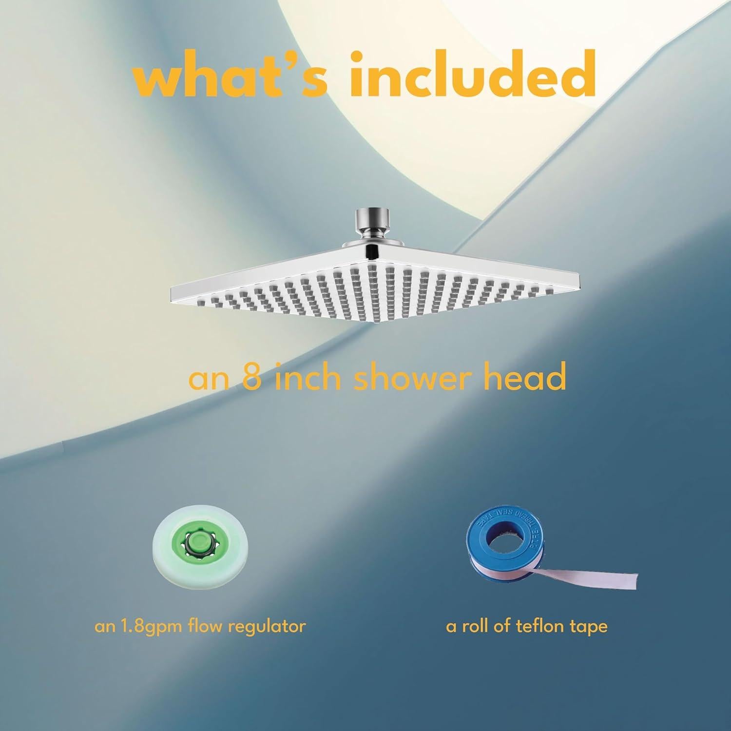 Cabezal de Ducha Fijo 20cm Singing Rain Cuadrado Ajustable