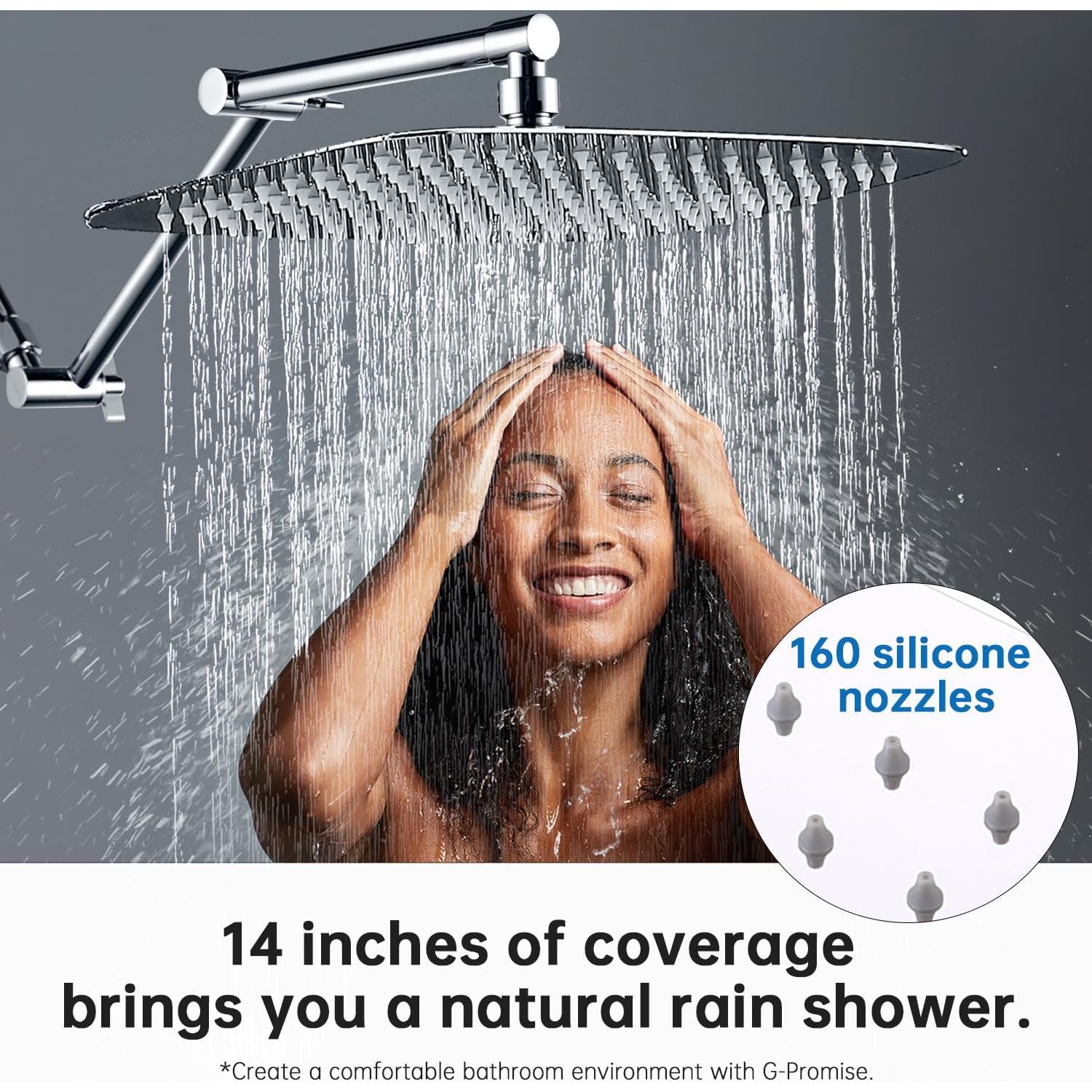 Cabezal de Ducha de Lluvia G-Promise 35 cm Cromo Ajustable