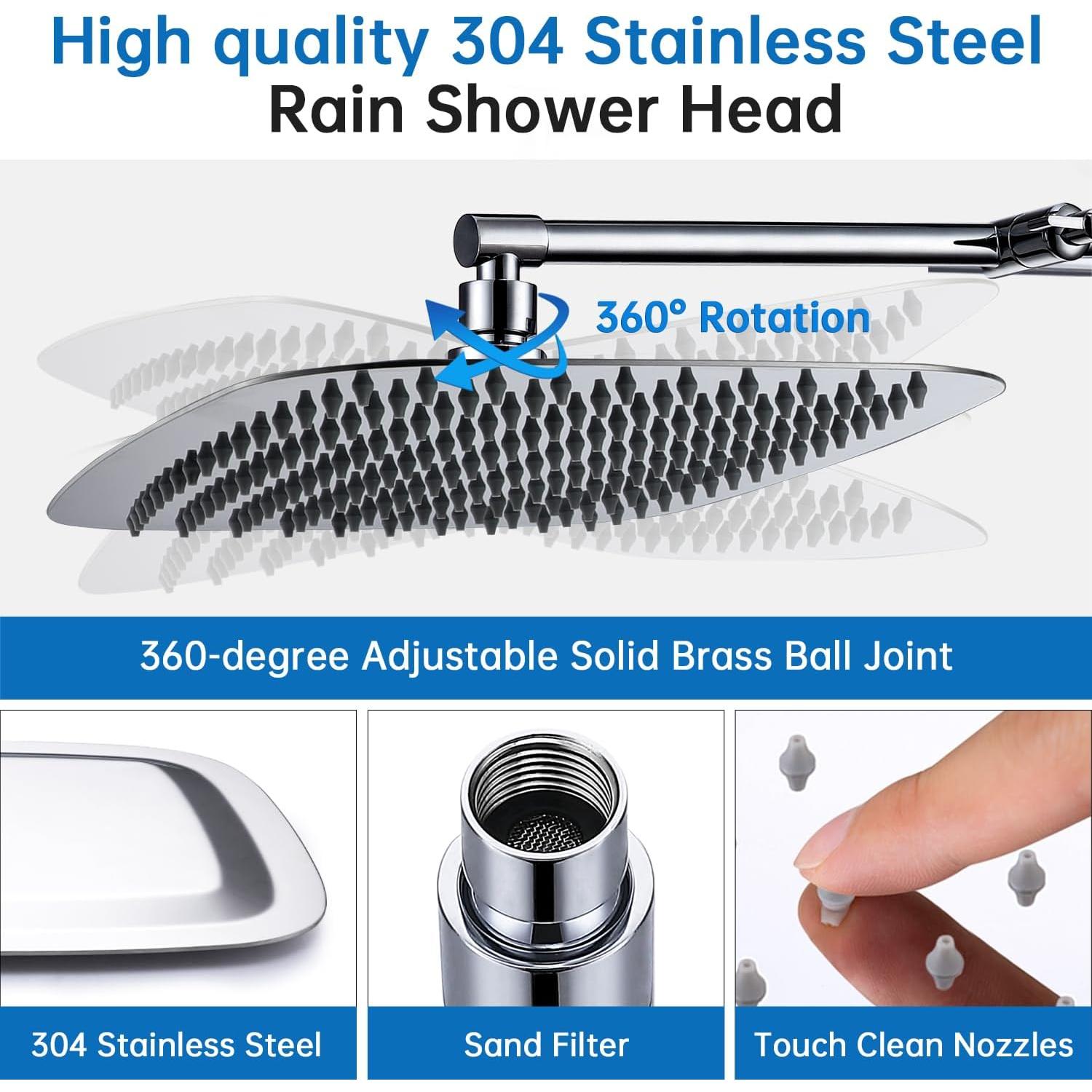 Cabezal de Ducha de Lluvia G-Promise 35 cm Cromo Ajustable