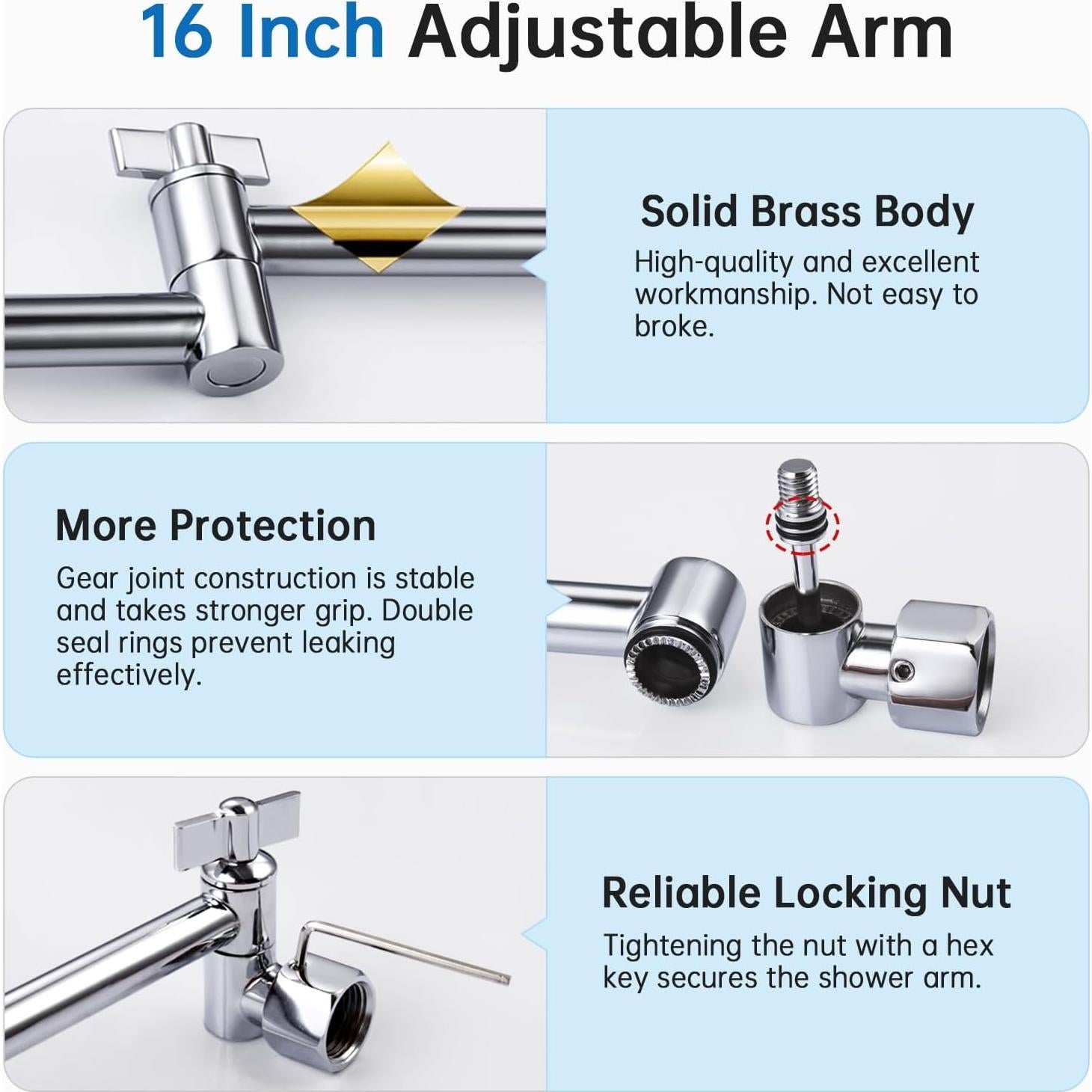 Cabezal de Ducha de Lluvia G-Promise 35 cm Cromo Ajustable