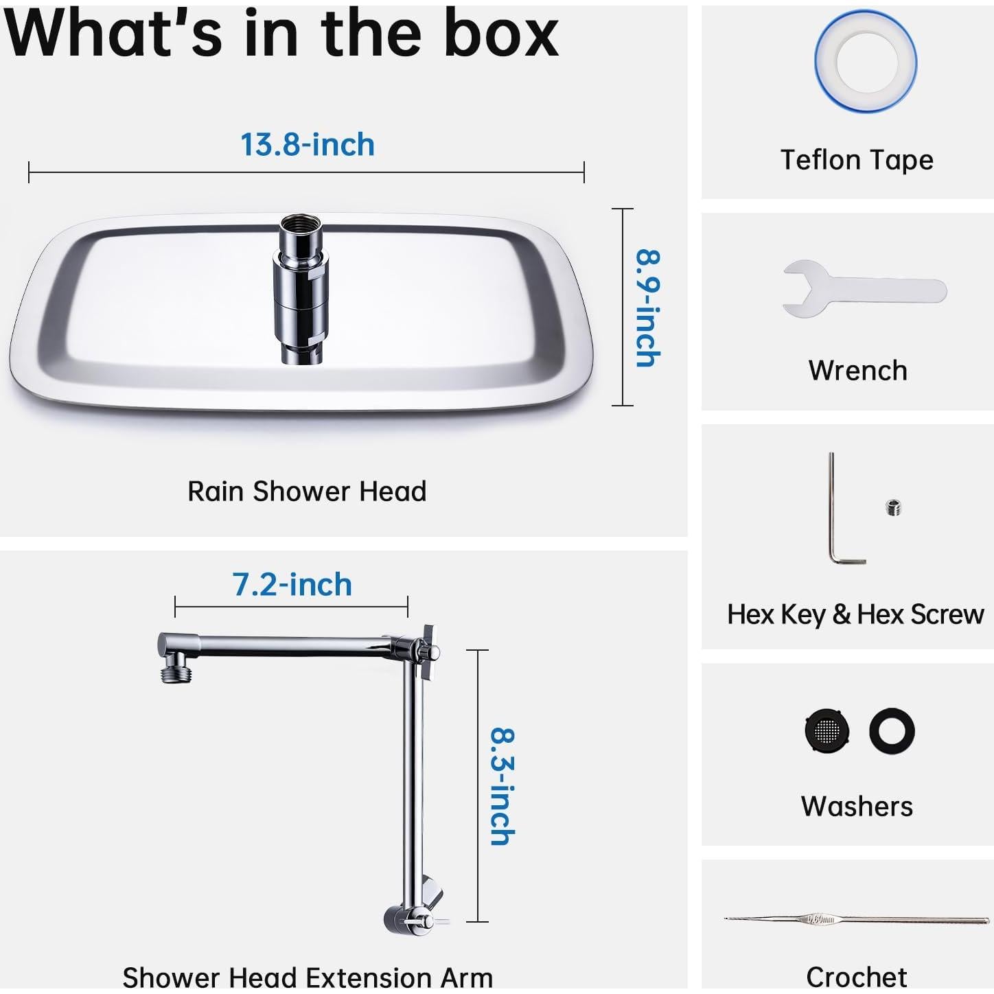 Cabezal de Ducha de Lluvia G-Promise 35 cm Cromo Ajustable