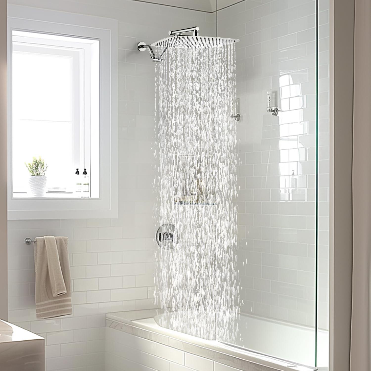 Cabezal de Ducha de Lluvia G-Promise 35 cm Cromo Ajustable