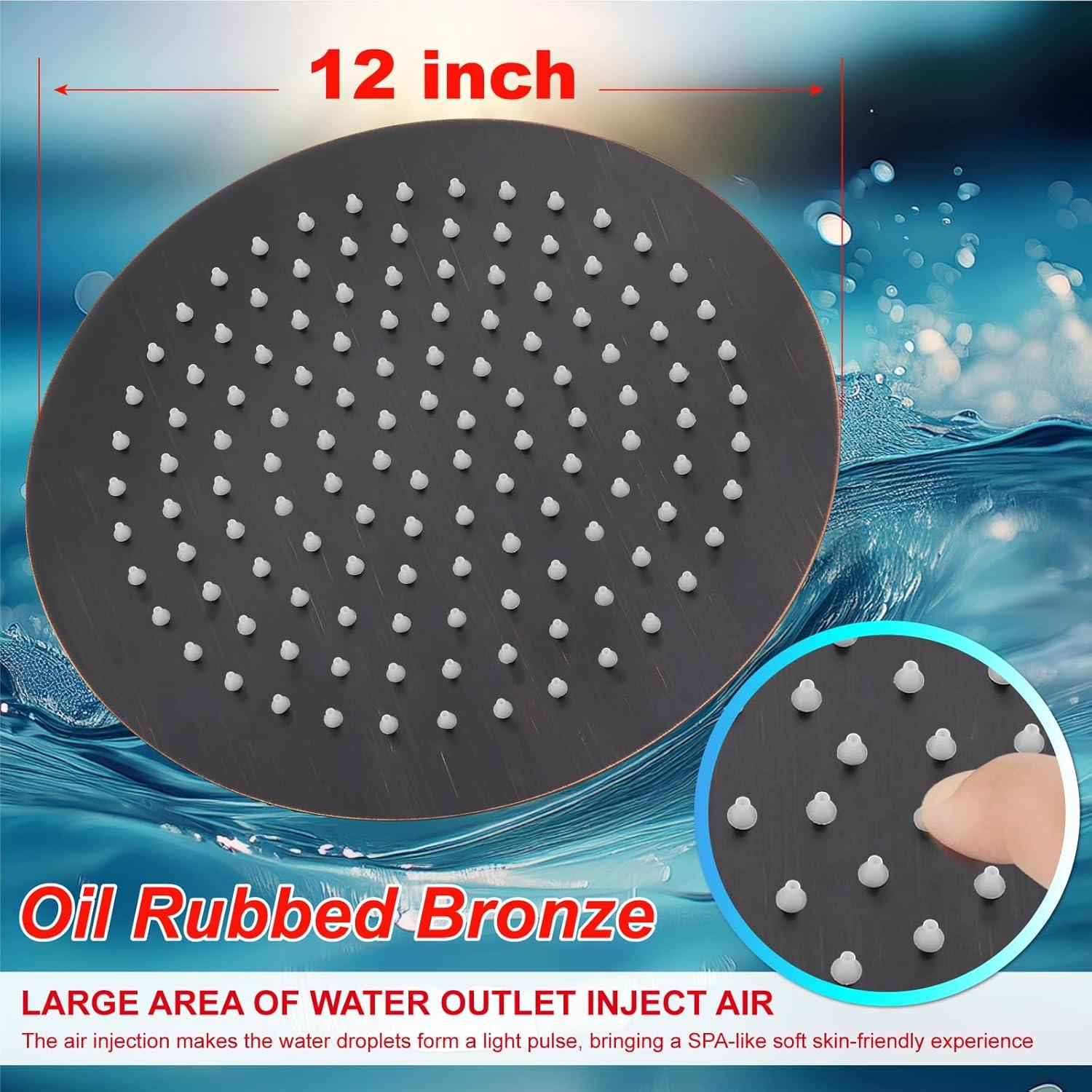 Cabezal de Ducha Redondo Midanya 30 cm Acero Inoxidable Bronce