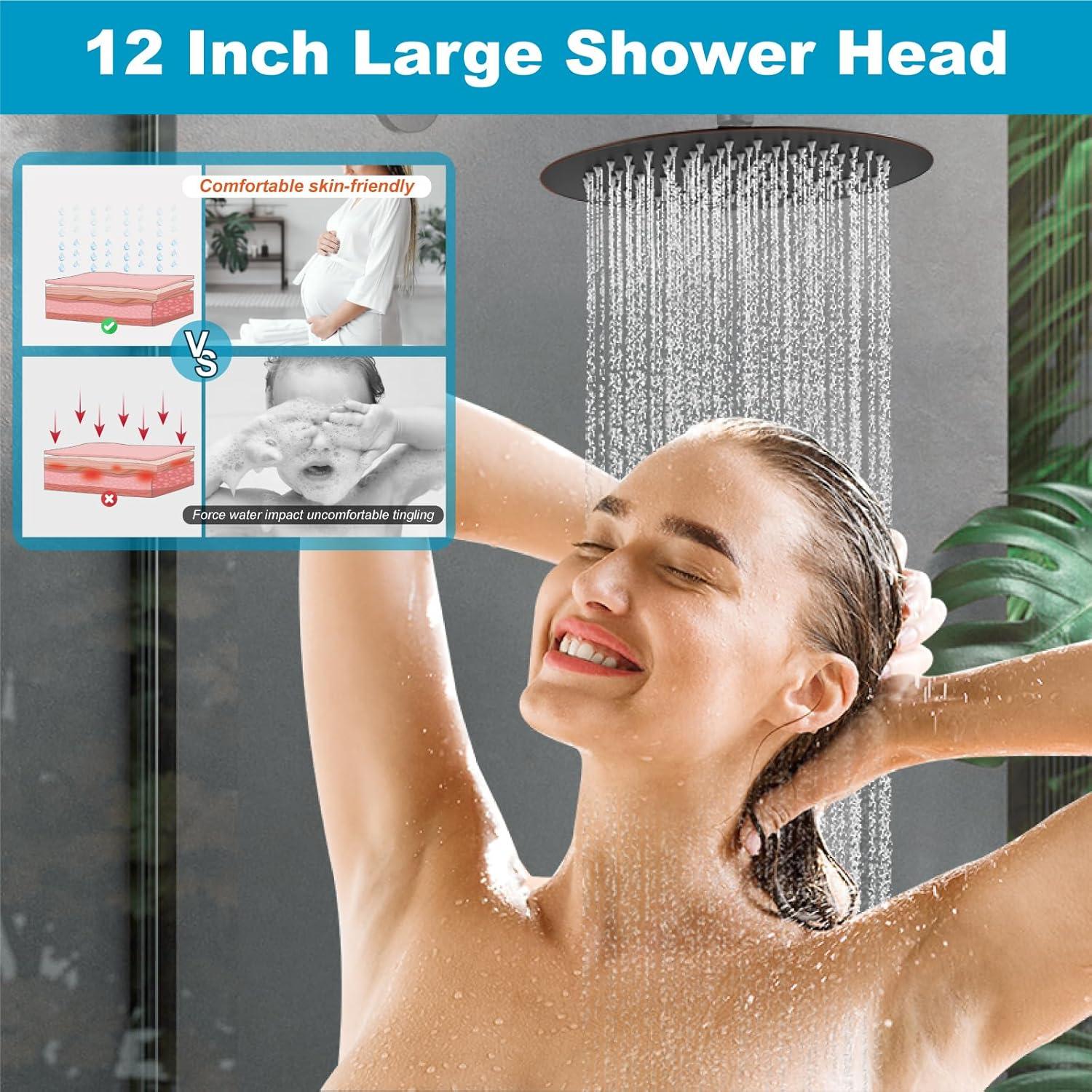 Cabezal de Ducha Redondo Midanya 30 cm Acero Inoxidable Bronce