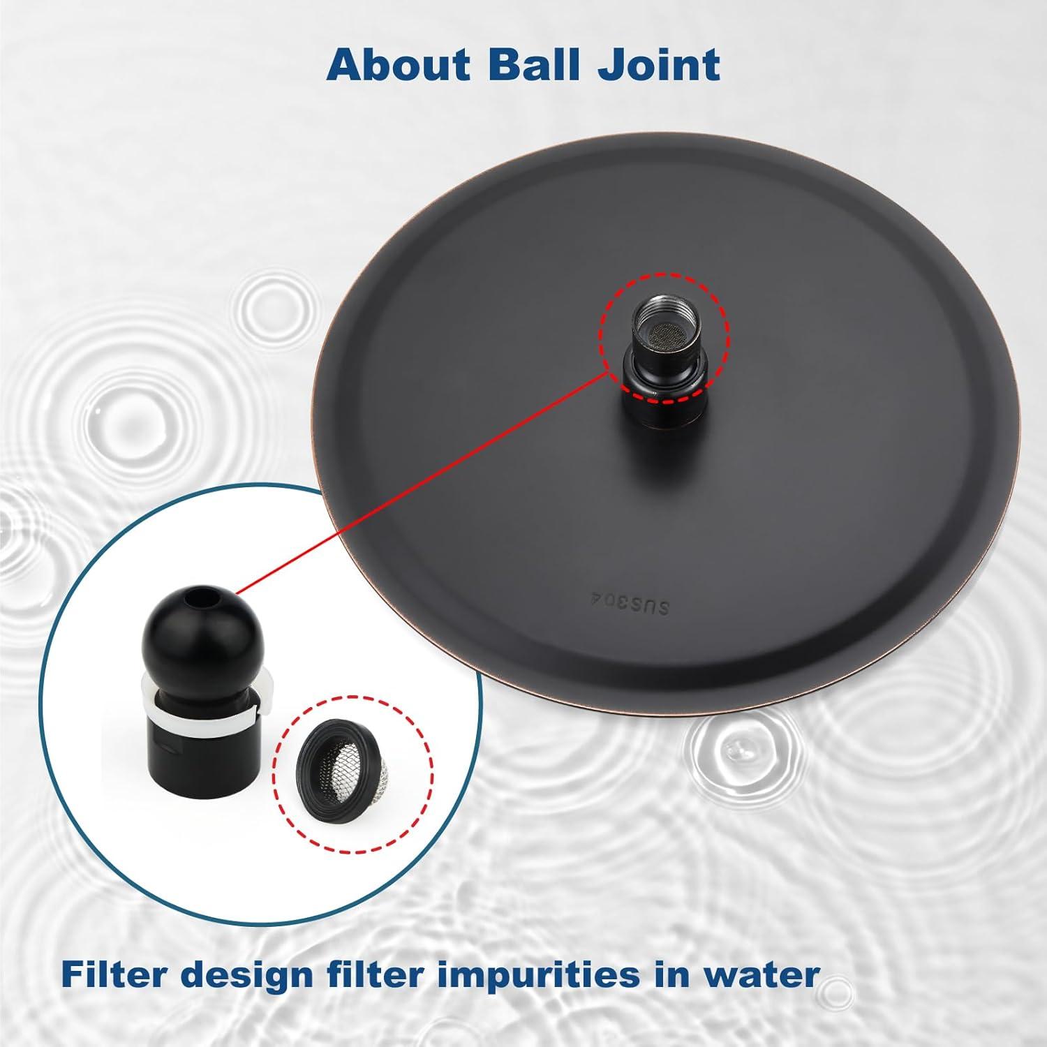 Cabezal de Ducha Redondo Midanya 30 cm Acero Inoxidable Bronce