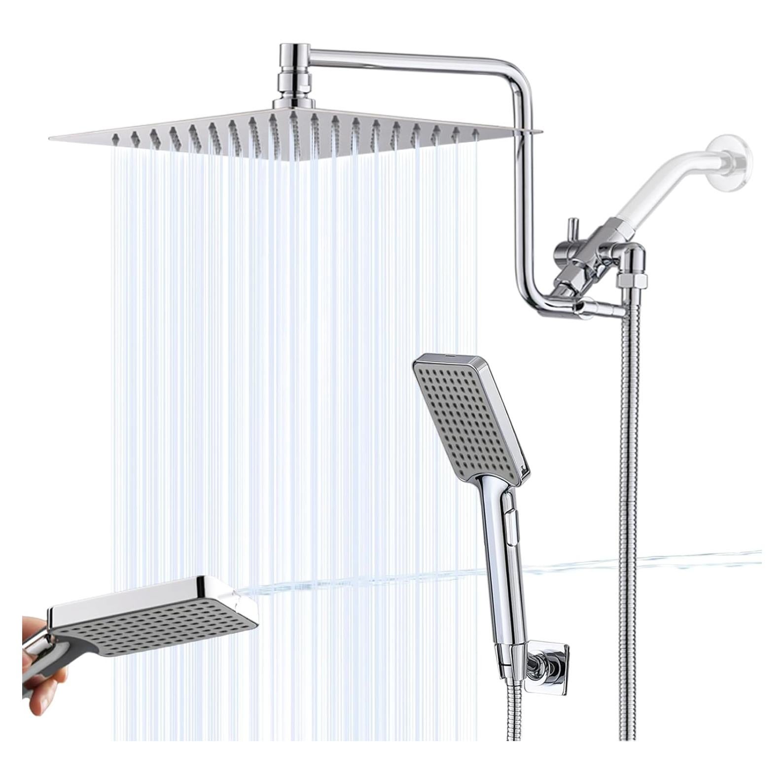 Cabezal de Ducha de Lluvia YDmeet 10" Acero Inoxidable Cromo