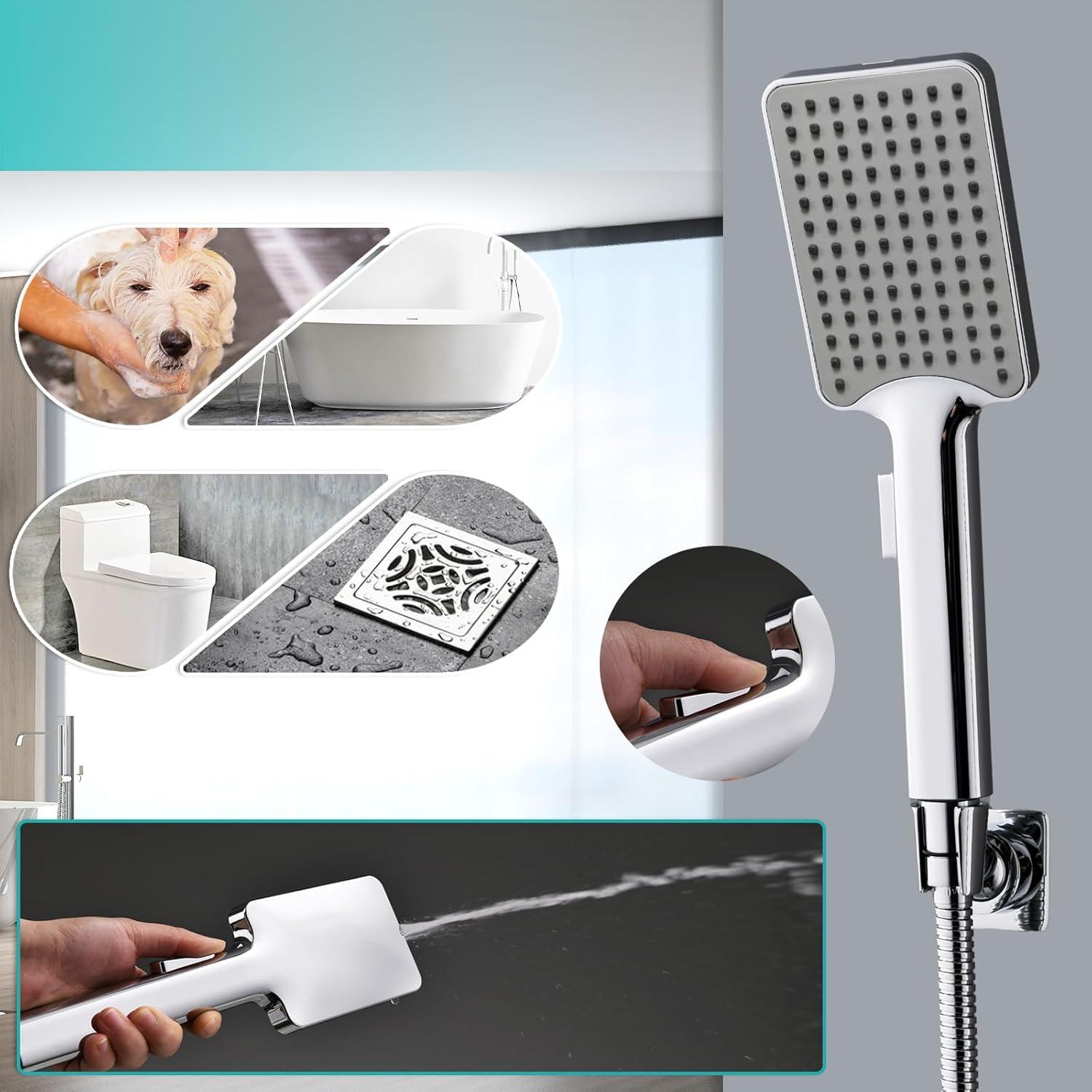 Cabezal de Ducha de Lluvia YDmeet 10" Acero Inoxidable Cromo