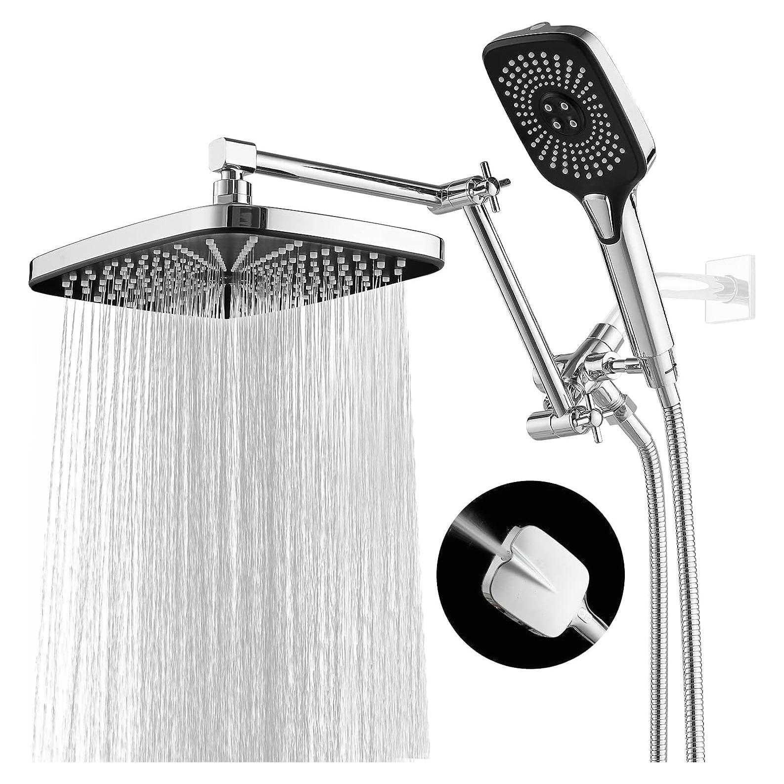 Cabezal de Ducha Jcrob 30x19 cm con Ducha de Mano y 5 Modos