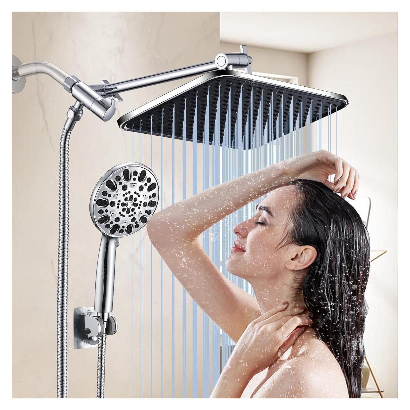 Cabezal de Ducha de Lluvia GAOZHIBST 35,56 cm con Ducha de Mano