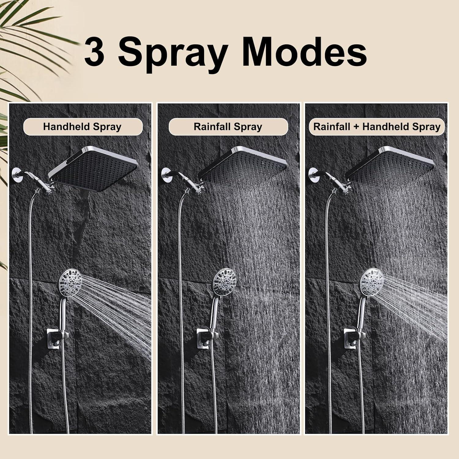 Cabezal de Ducha de Lluvia GAOZHIBST 35,56 cm con Ducha de Mano