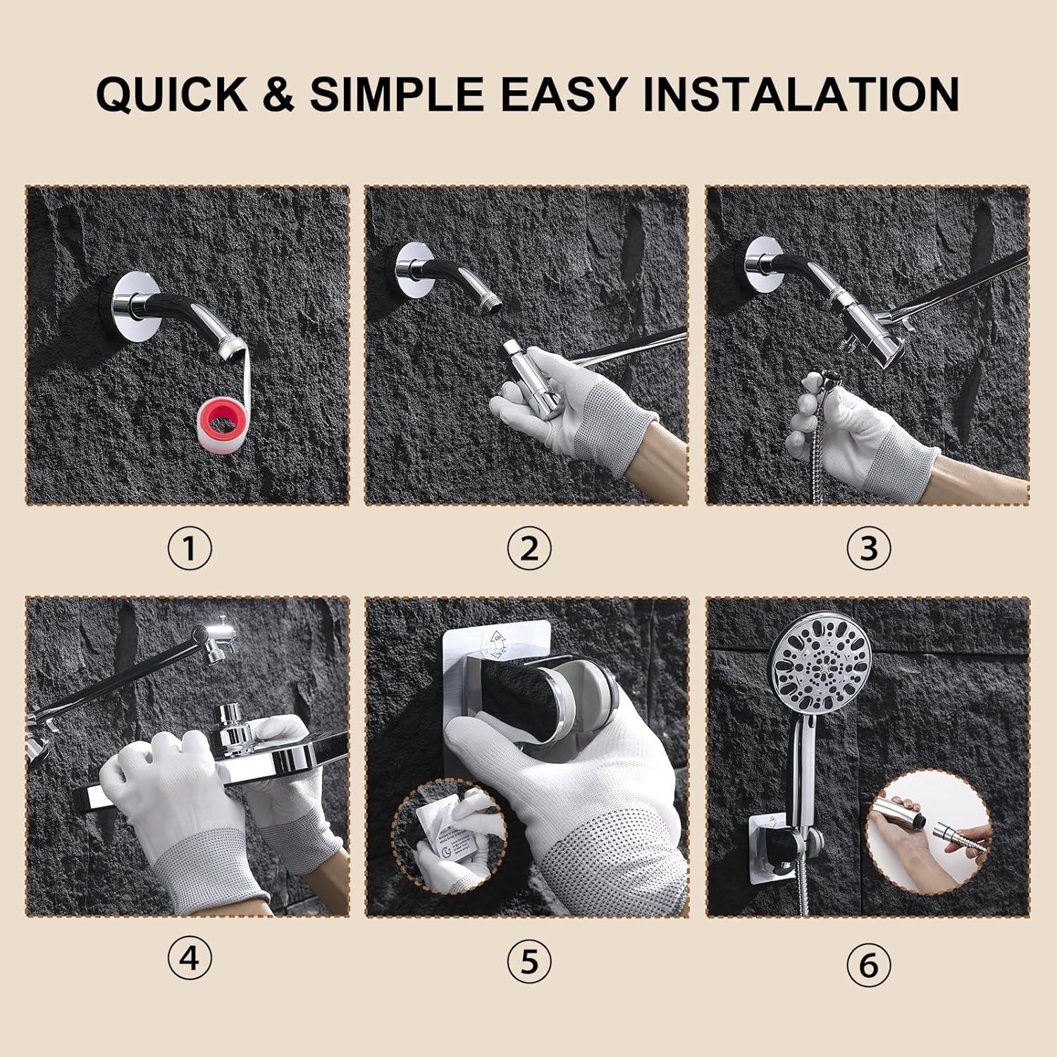 Cabezal de Ducha de Lluvia GAOZHIBST 35,56 cm con Ducha de Mano