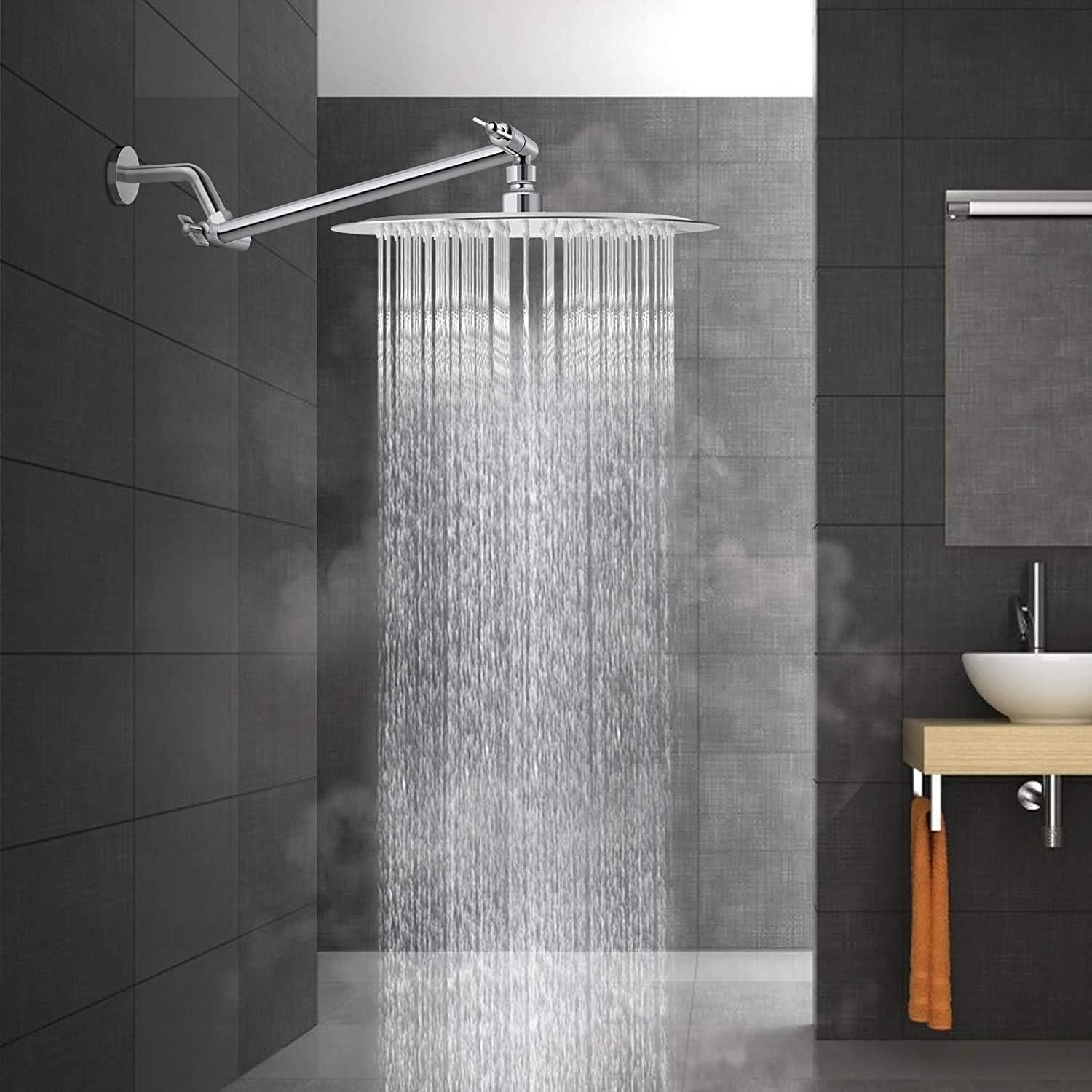 Cabezal de Ducha Voolan 10 Pulgadas Alta Presión Níquel Cepillado