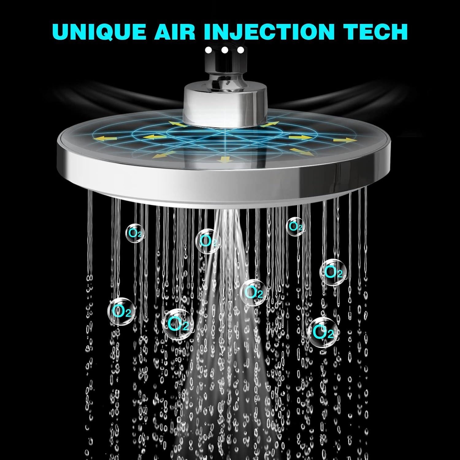 Cabezal de Ducha HOPOPRO 7" Alta Presión Cromo - Instalación Rápida