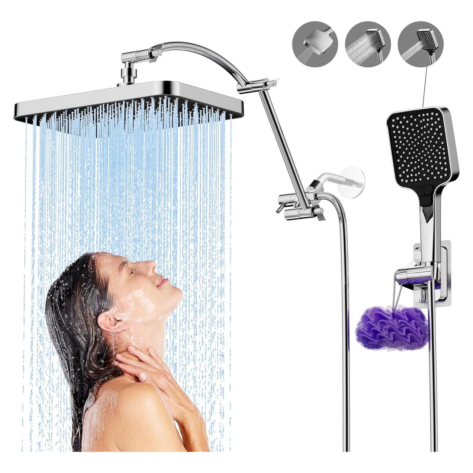 Ducha de Lluvia SREEZNX 33 cm Cromada con Spray de Mano