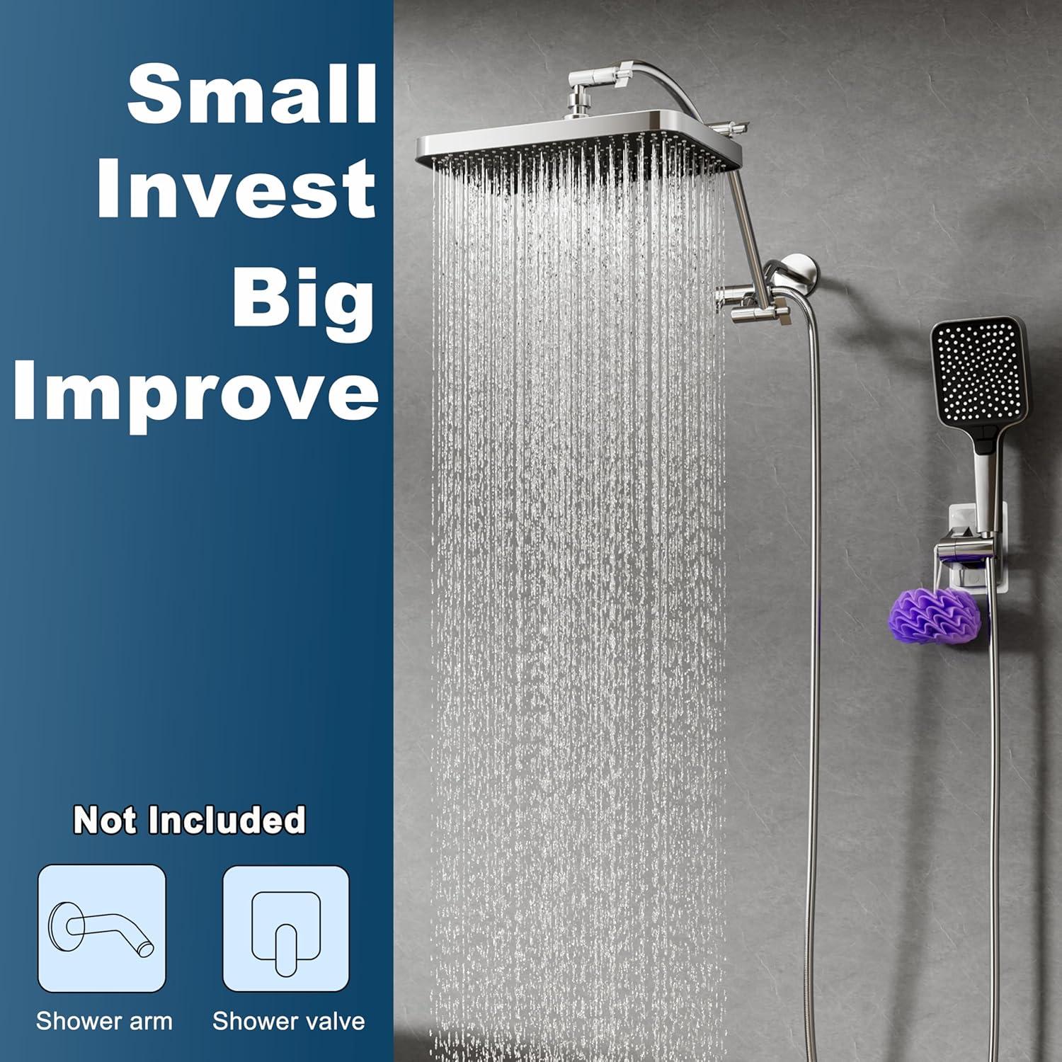 Ducha de Lluvia SREEZNX 33 cm Cromada con Spray de Mano