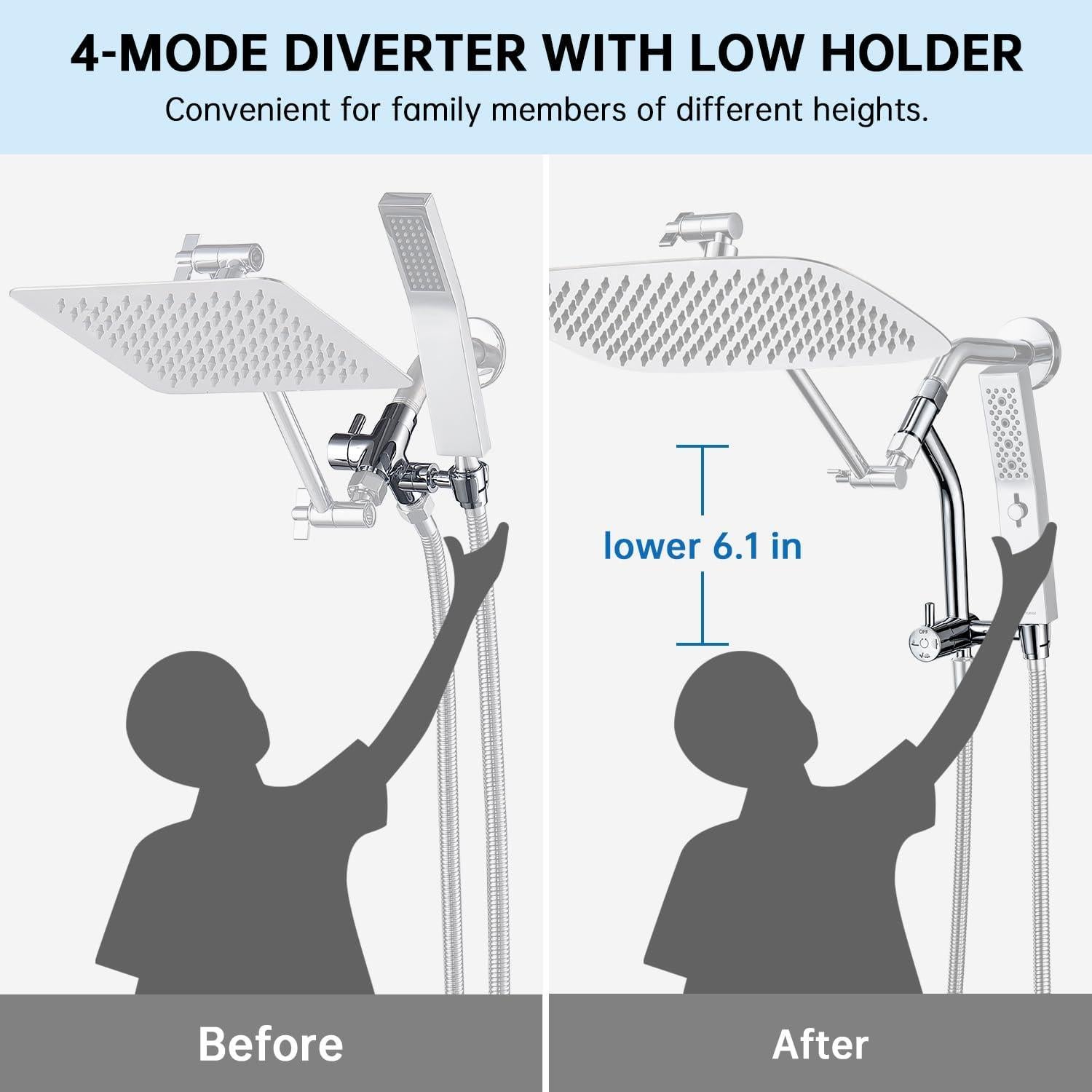 Cabezal de Ducha G-Promise Todo Metal 35.56 cm Cromo
