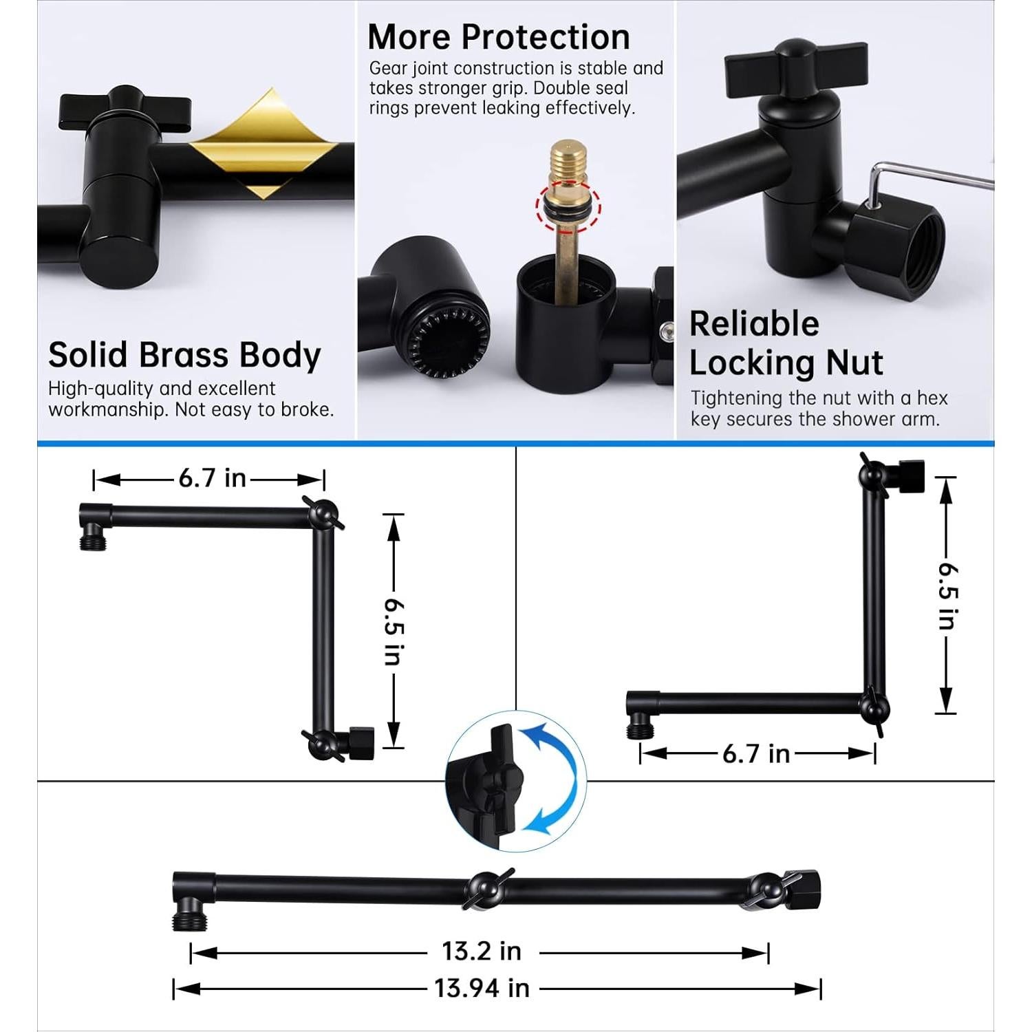 Cabezal de Ducha G-Promise 10" Metal Negro Mate Combo
